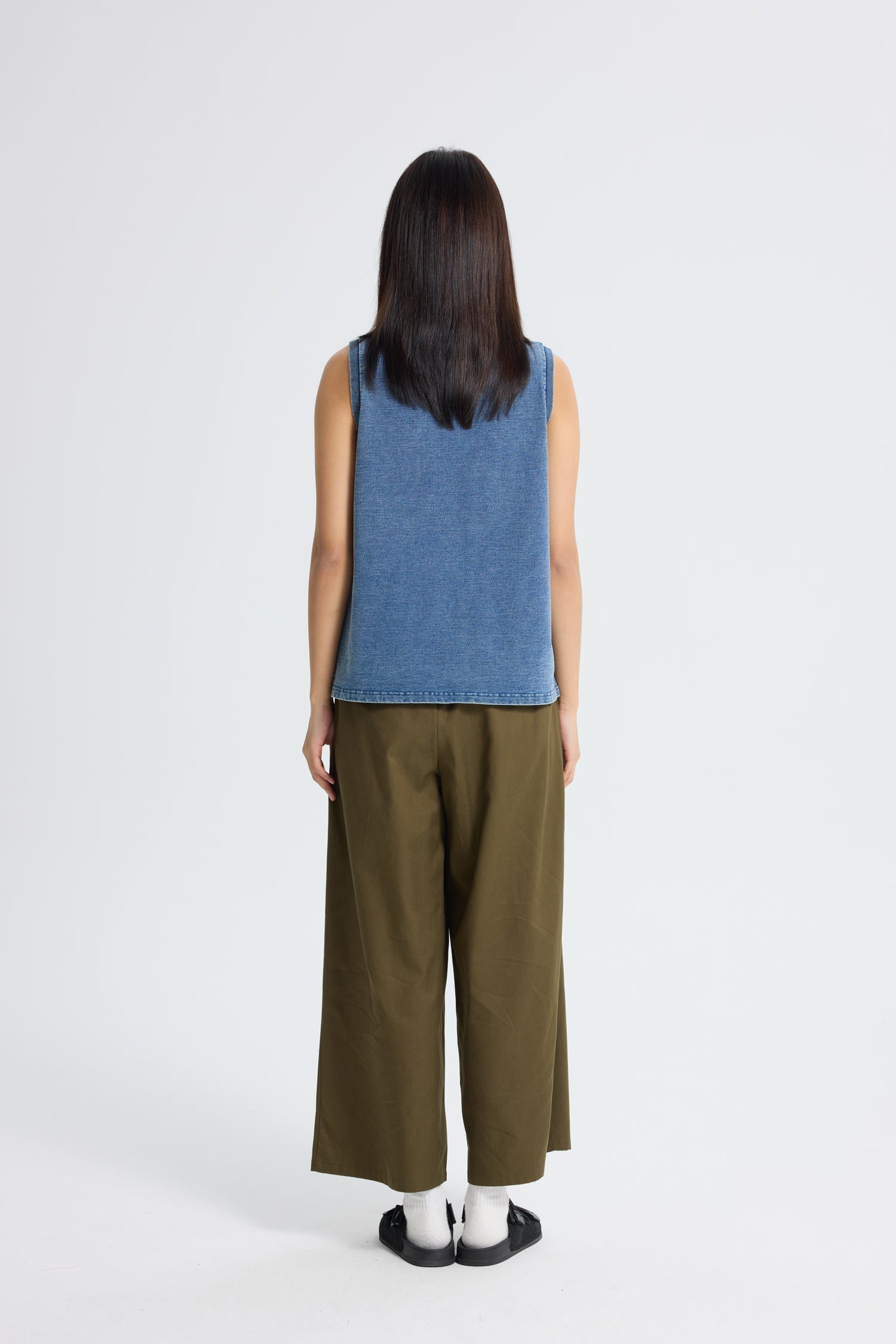 Sleeveless Denim Tee - Denim