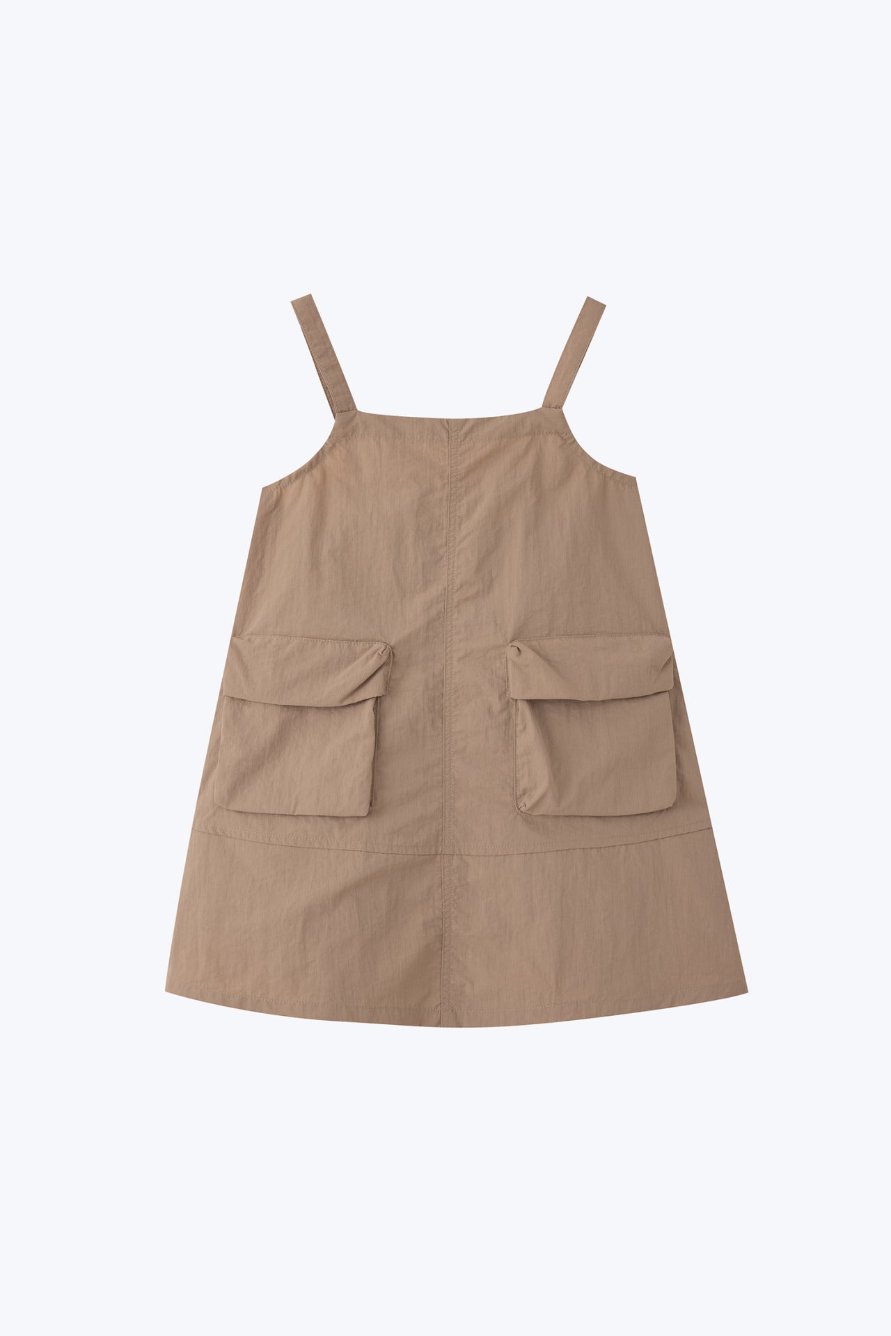 Dungaree Patch Pocket Dress - Khaki