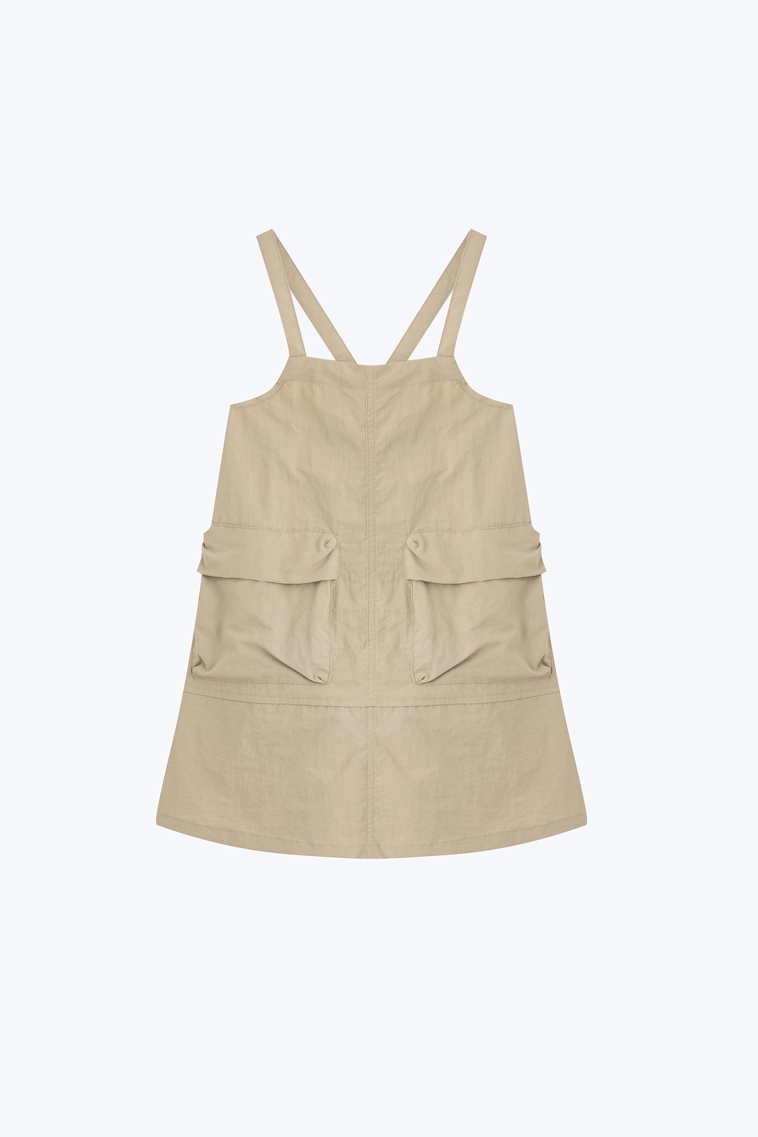 Dungaree Patch Pocket Dress - Sage