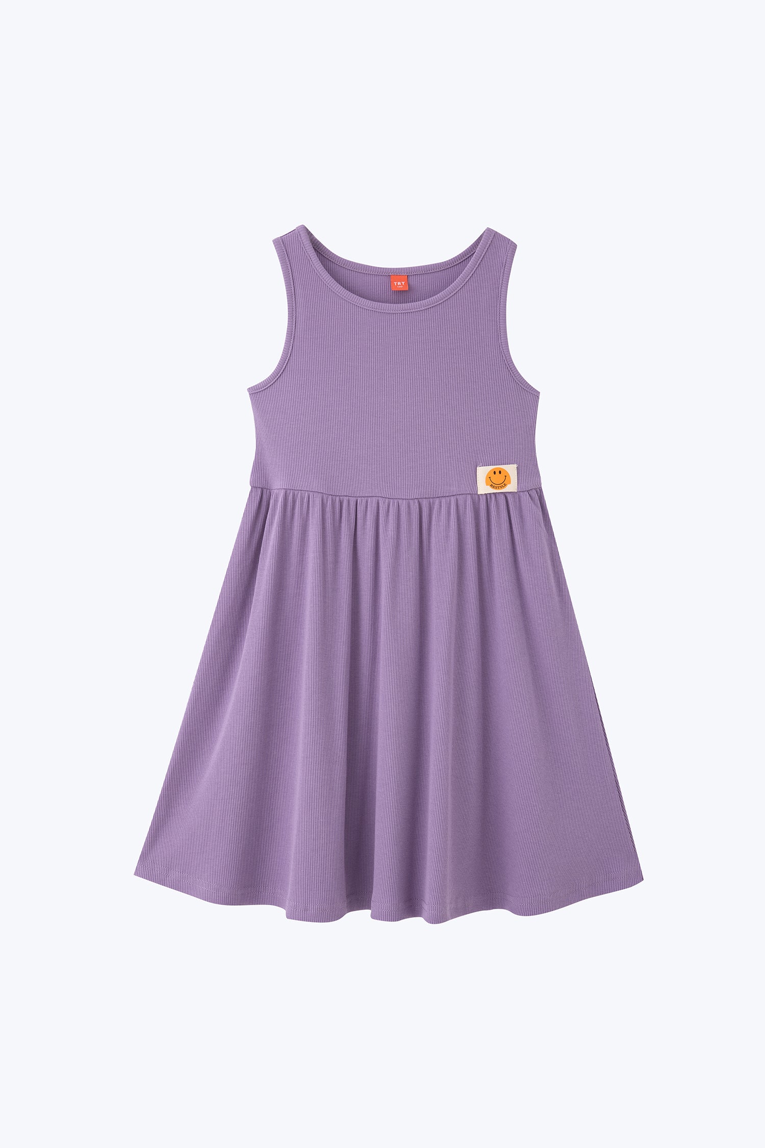 Sleeveless Ribbed Girl's Dress - Lavender