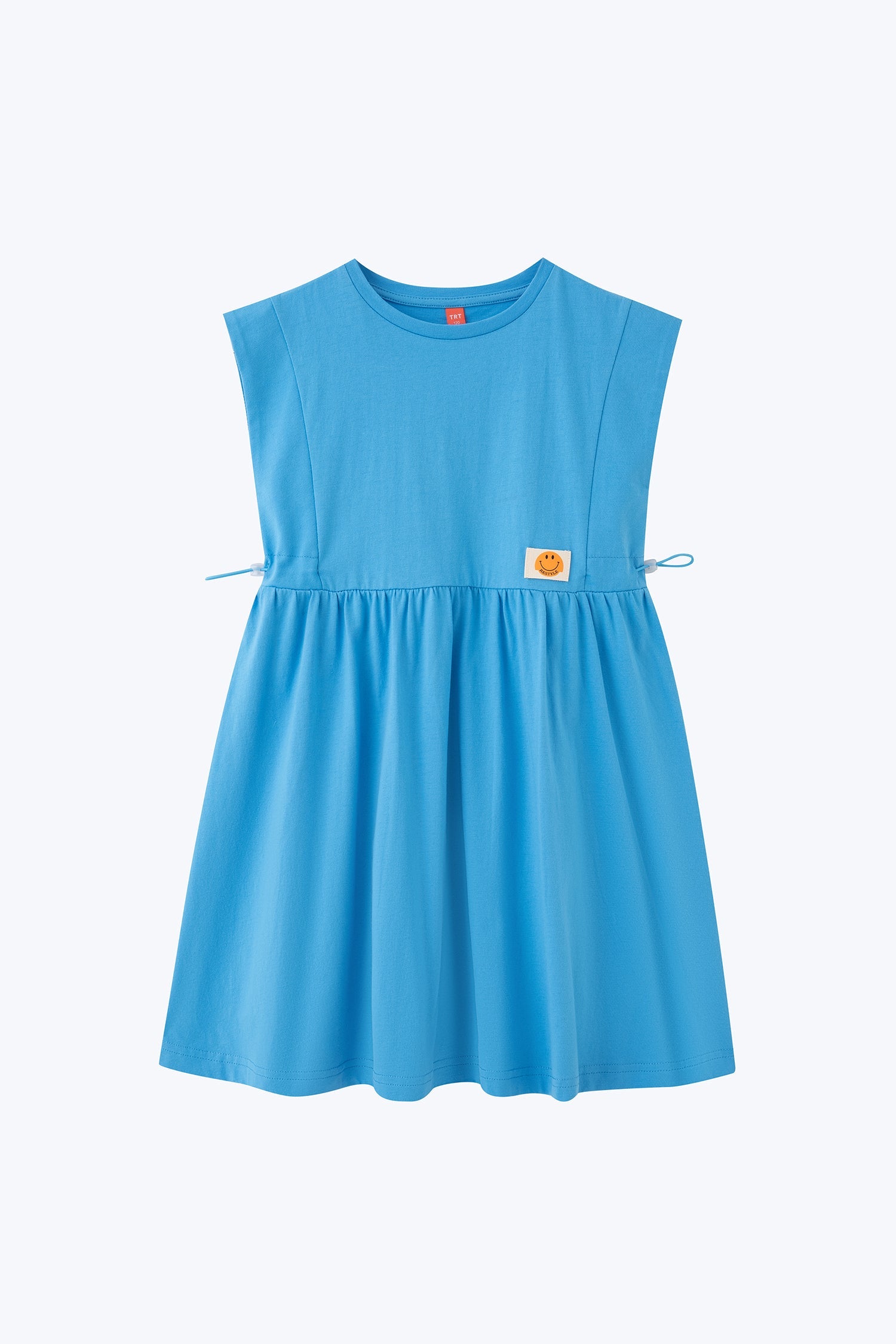 Sleeveless Kid's Dress with Side Toggle - Sky Blue