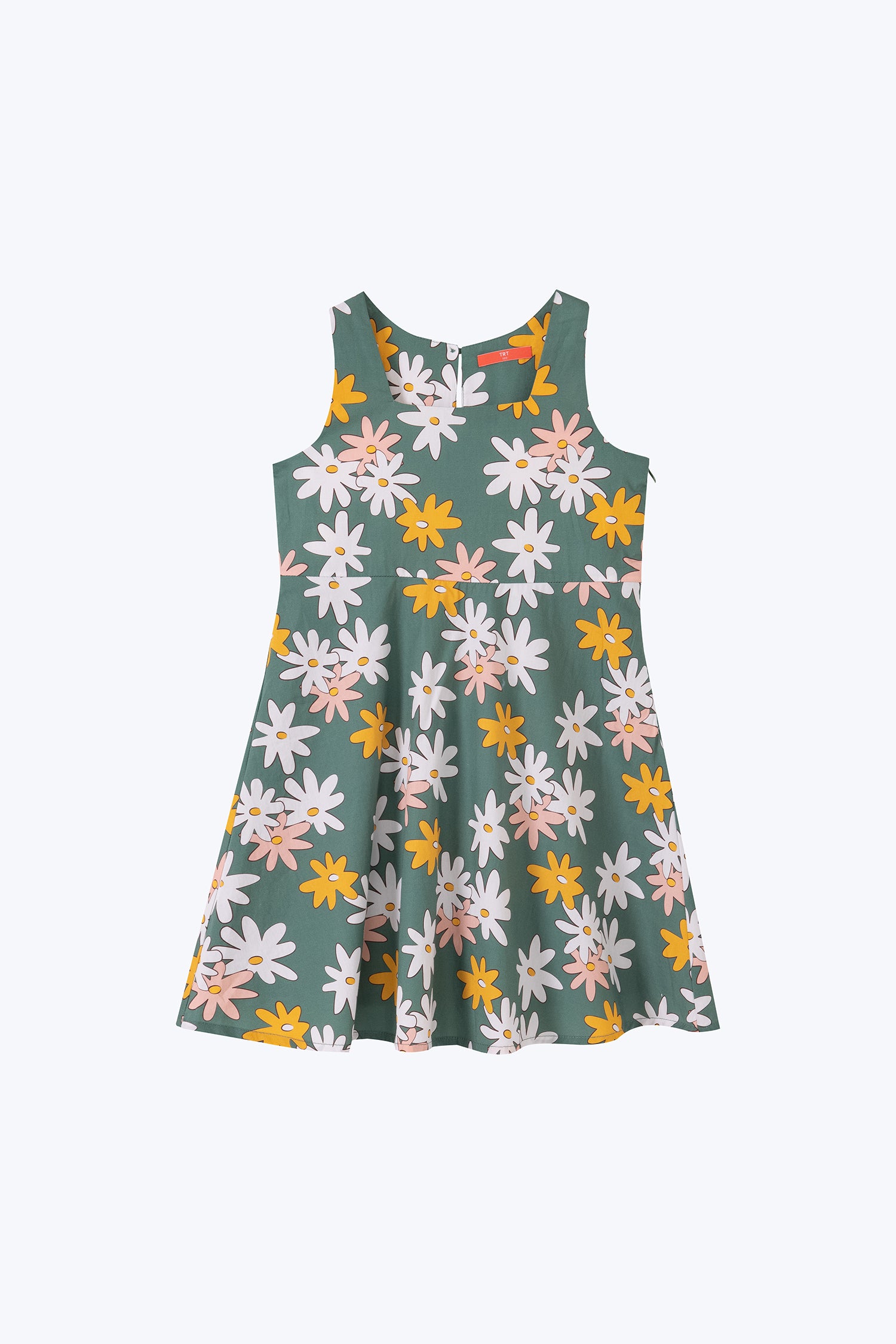 Floral Flare Dress - Floral Green