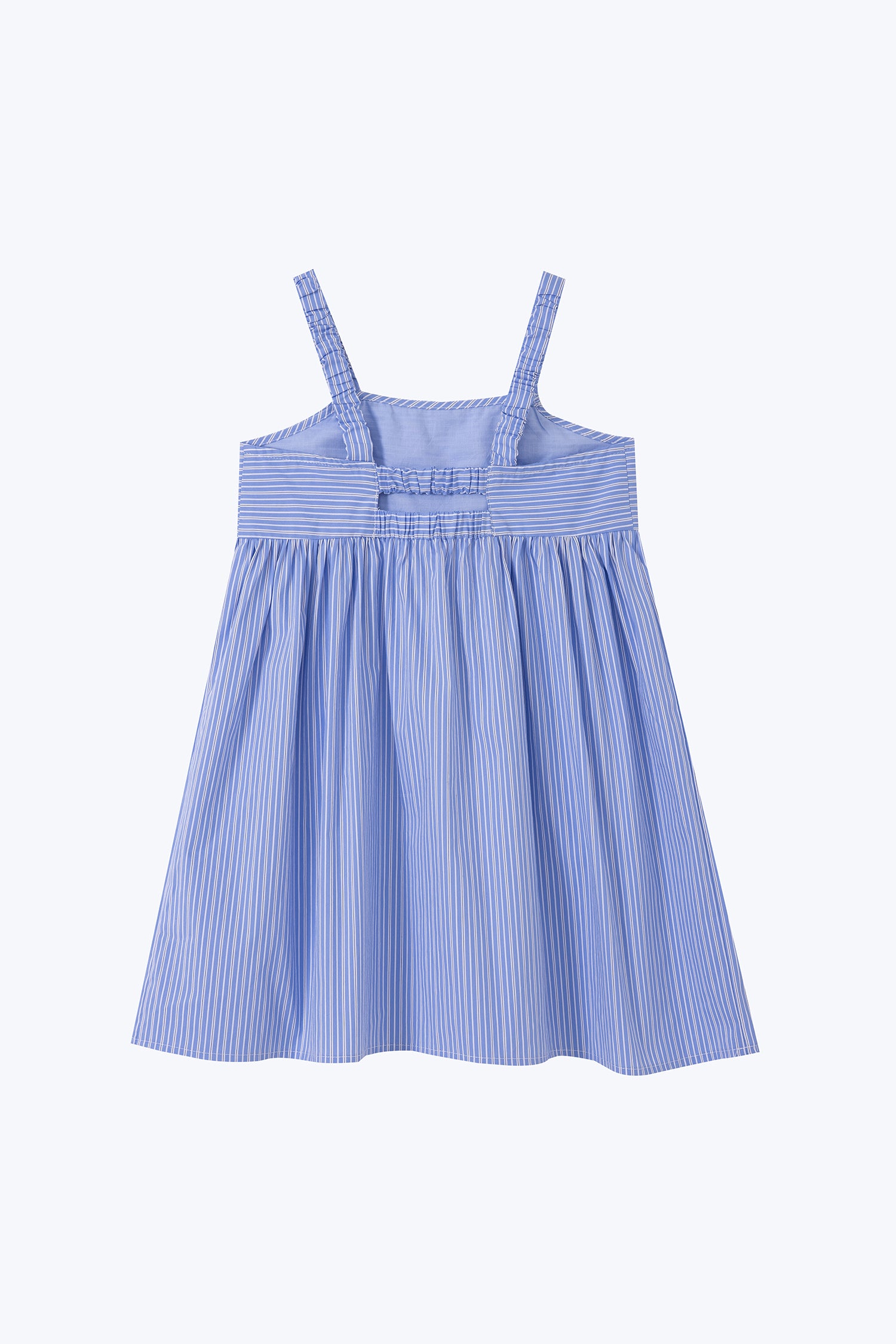 Striped Shoulder Strap Dress - Blue Stripes