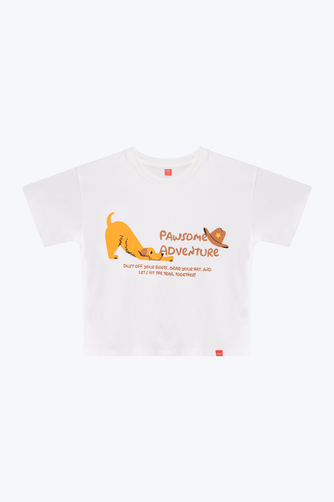 Pawsome Kids Print Tee - Cream