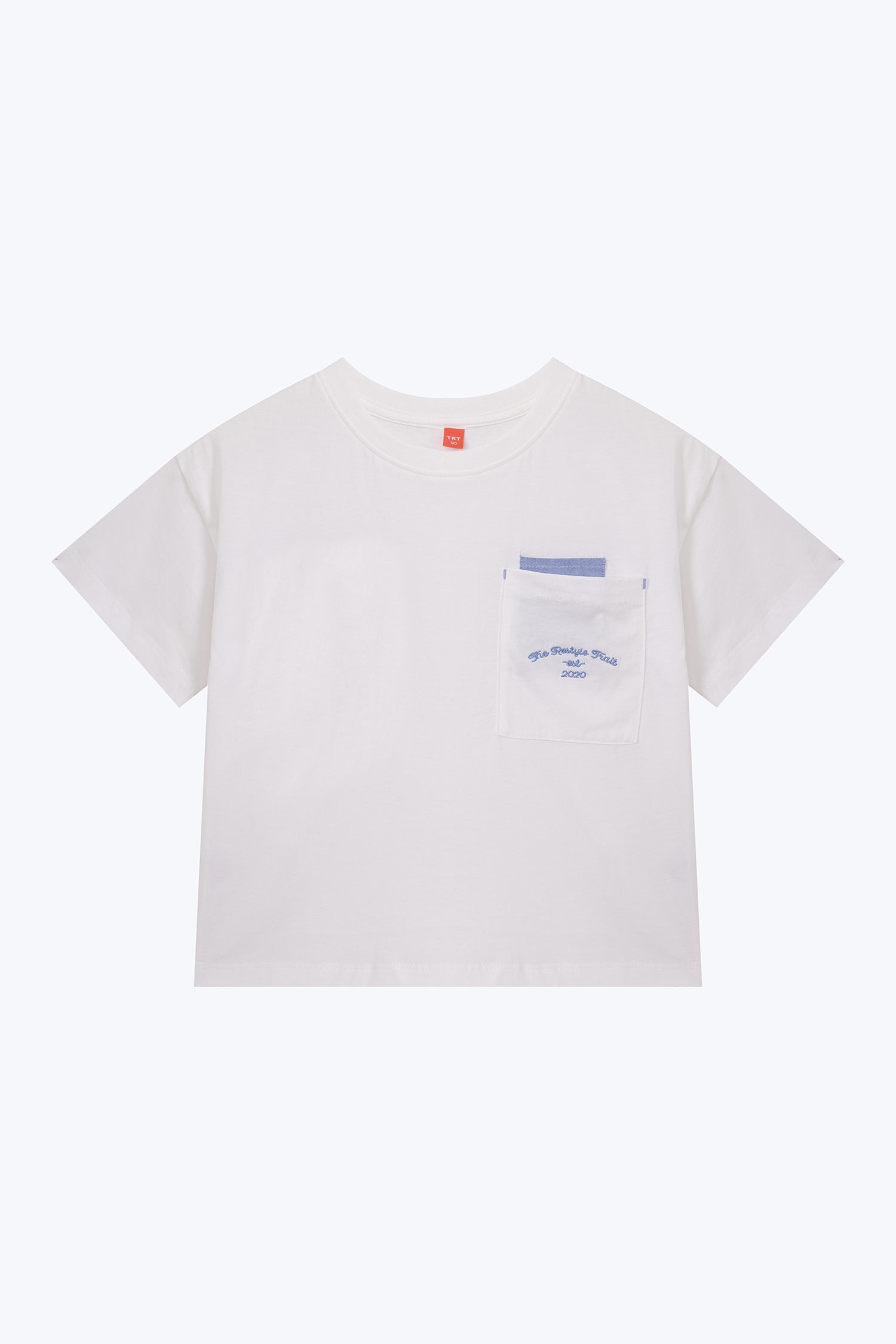 Contrast Pocket Crew Tee - Cream