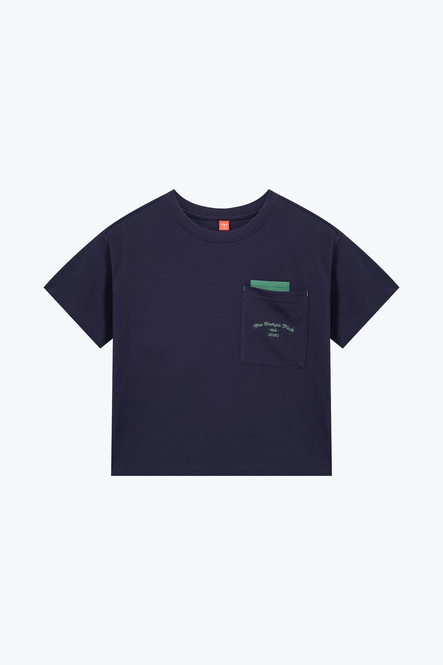 Contrast Pocket Crew Tee - Navy