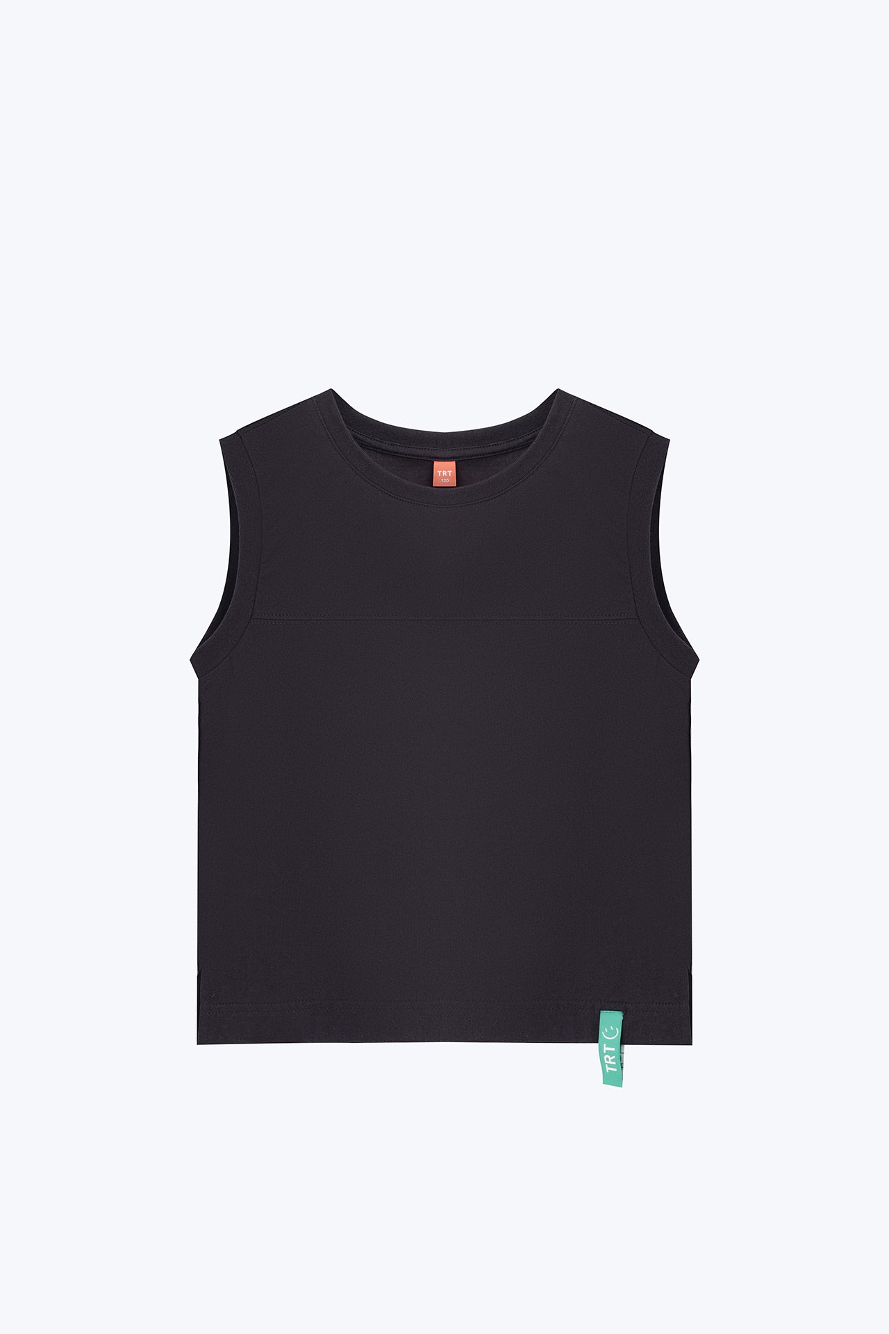 Tank Top with Chest Cut & Sew - Black