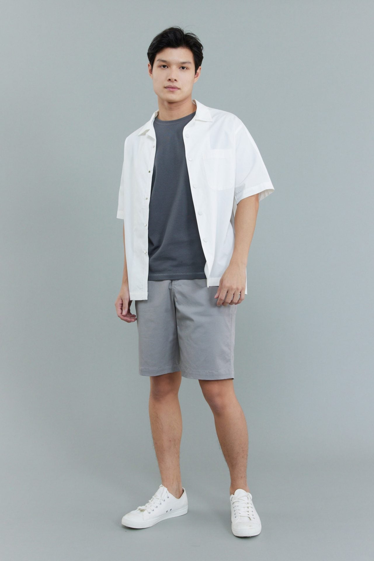 Cotton Oversized Open Collar Shirt