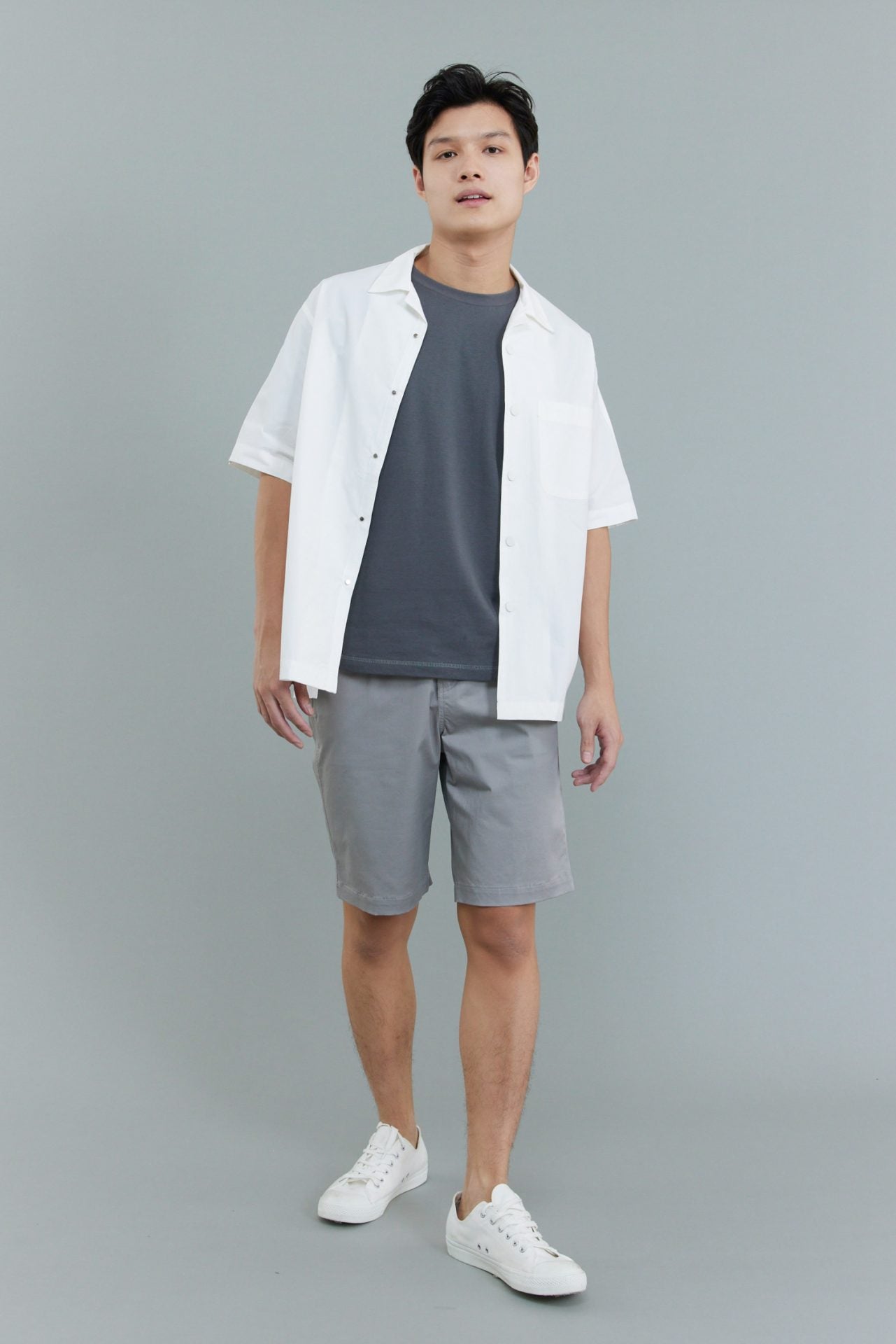 Cotton Oversized Open Collar Shirt