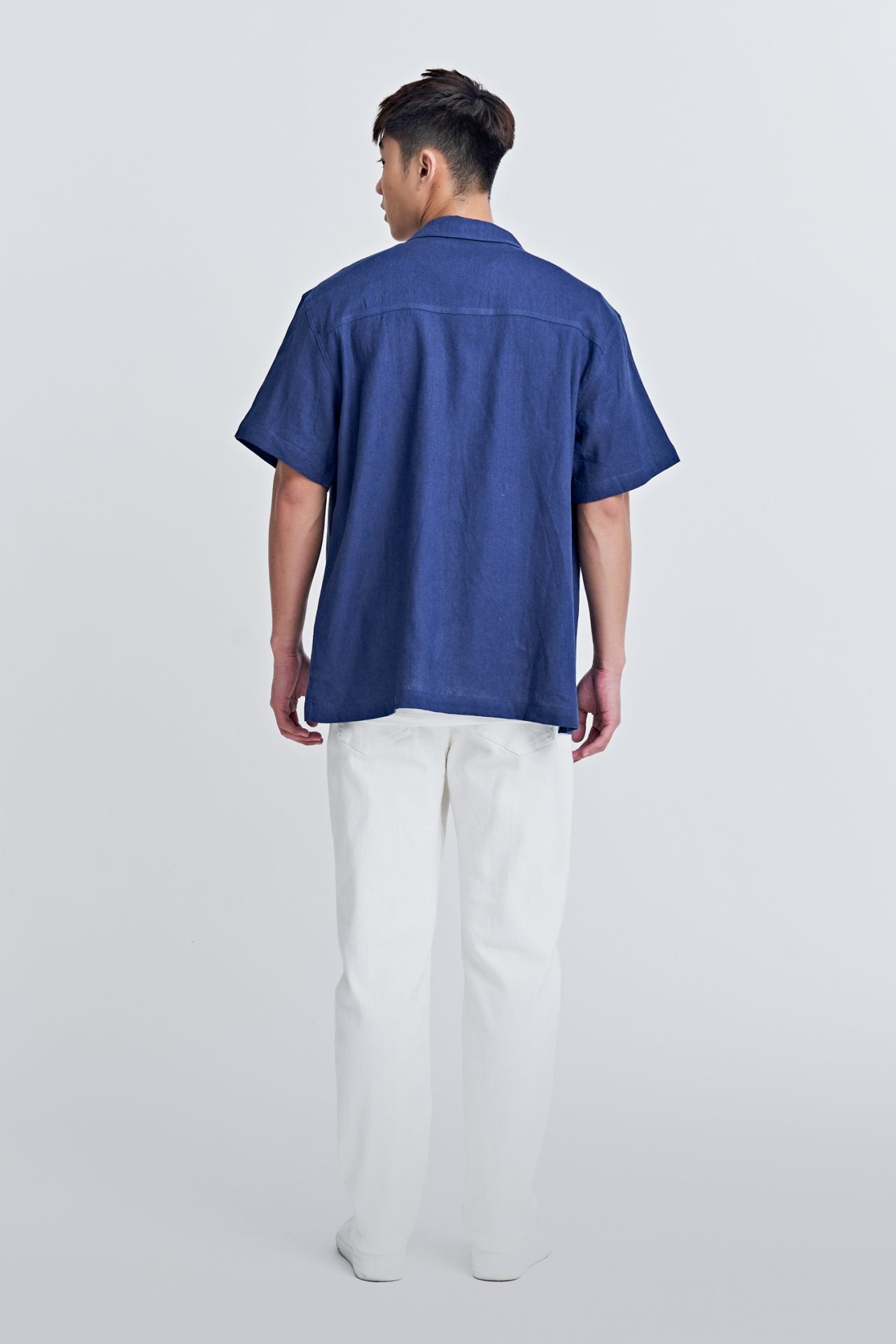 Linen Open Collar Shirt