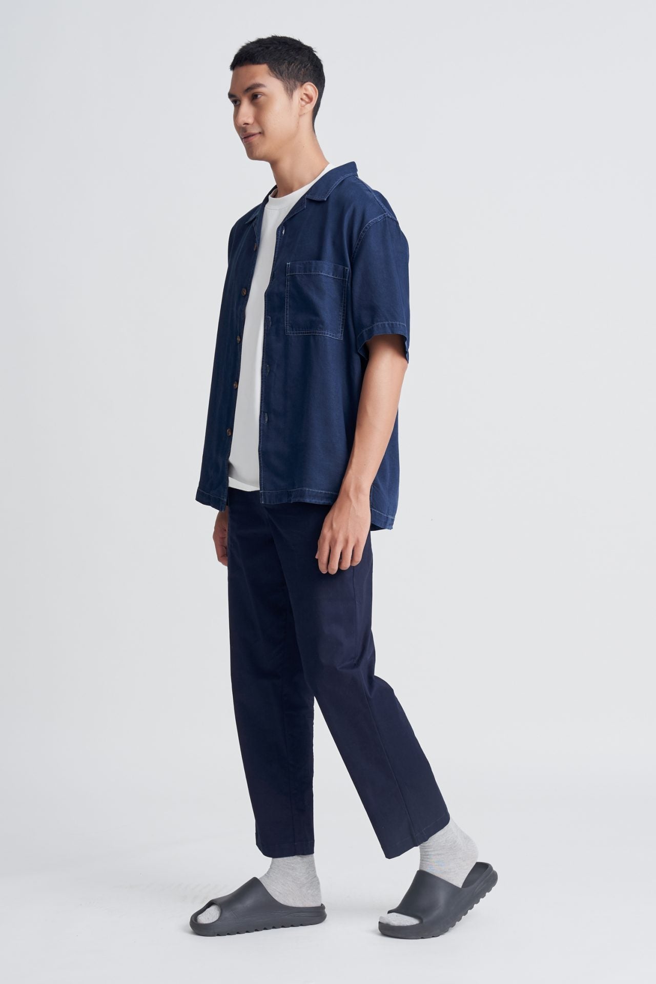 Denim Tencel Open Shirt