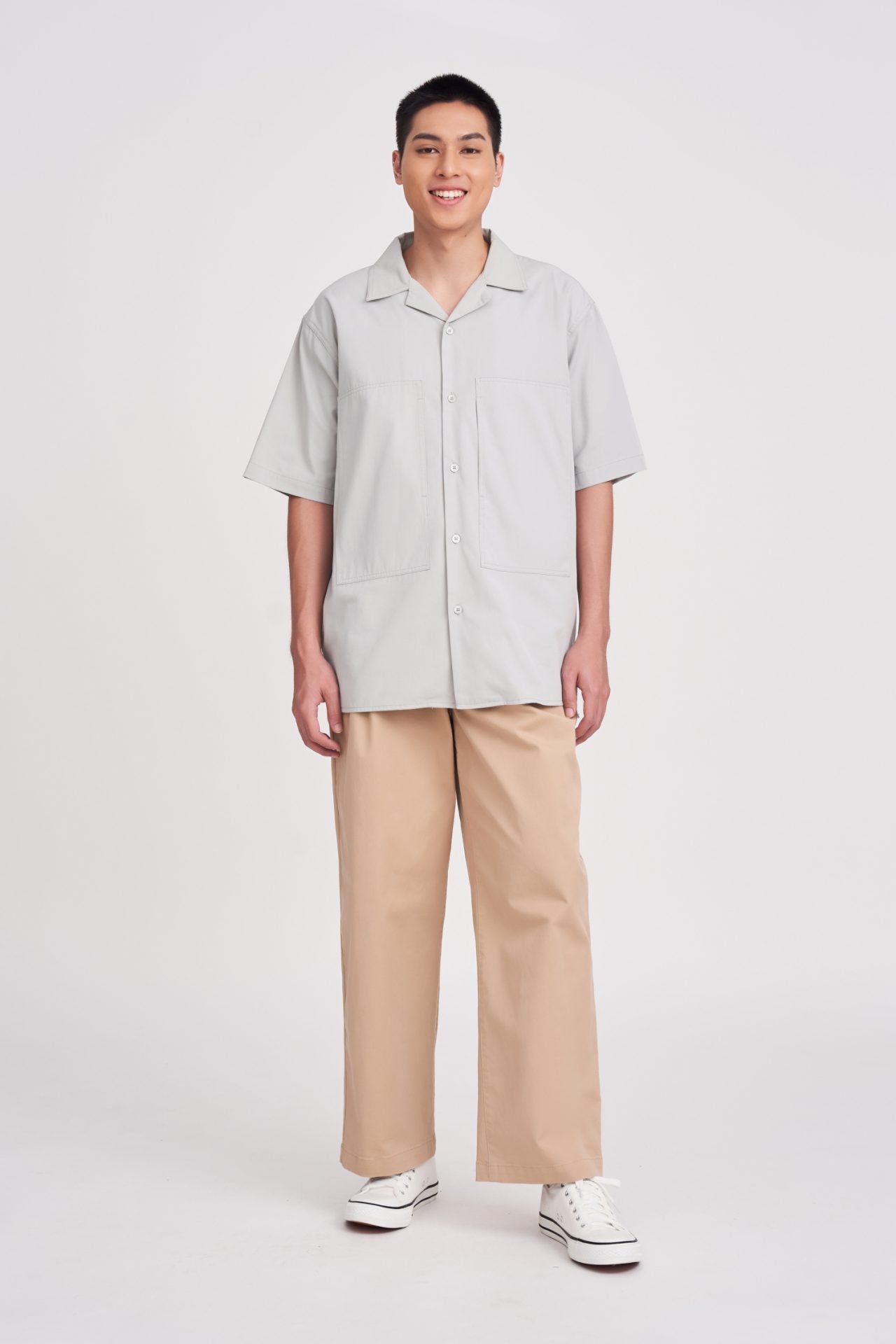 Cotton Tencel Oversized Patch Pocket Tee