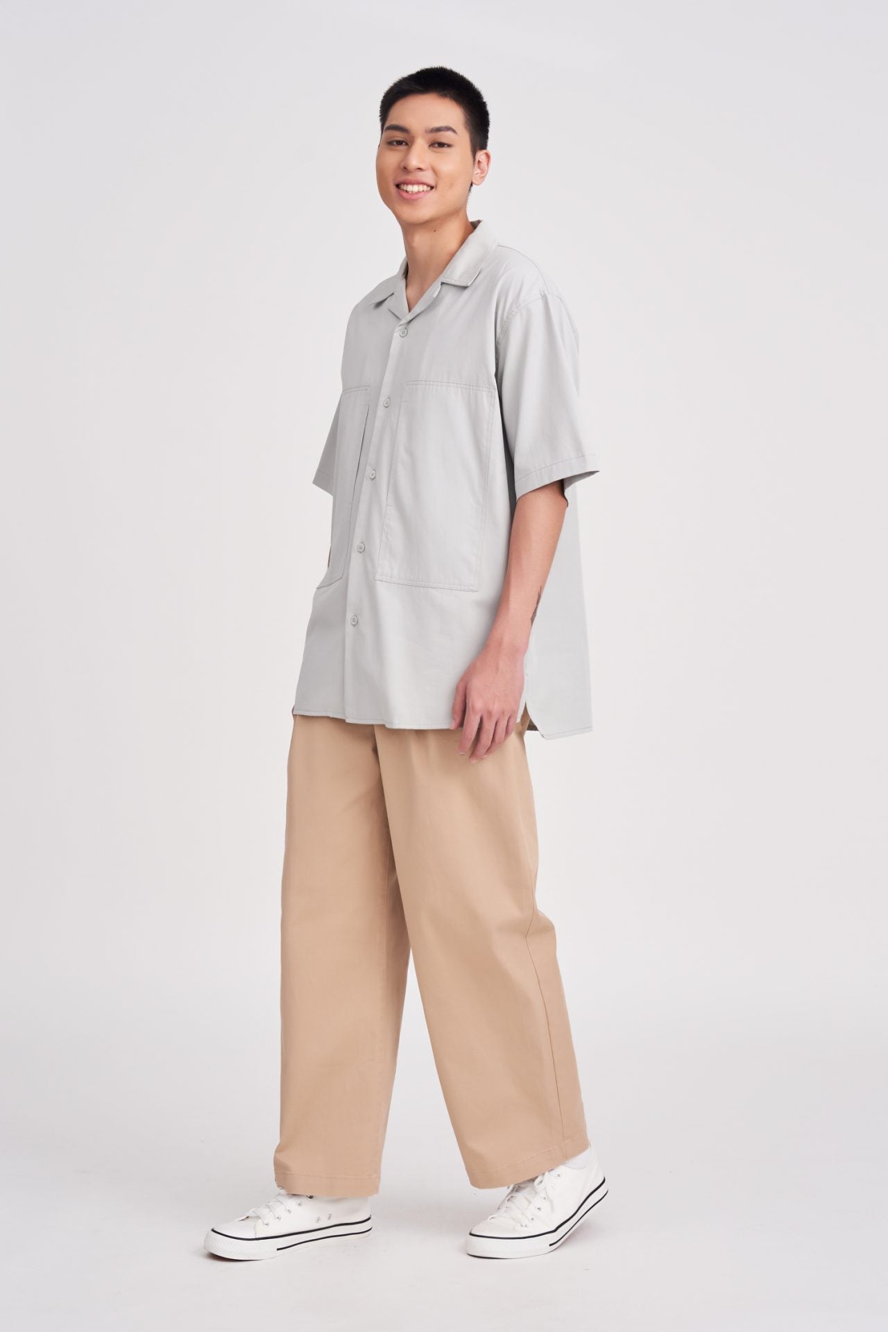 Cotton Tencel Oversized Patch Pocket Tee