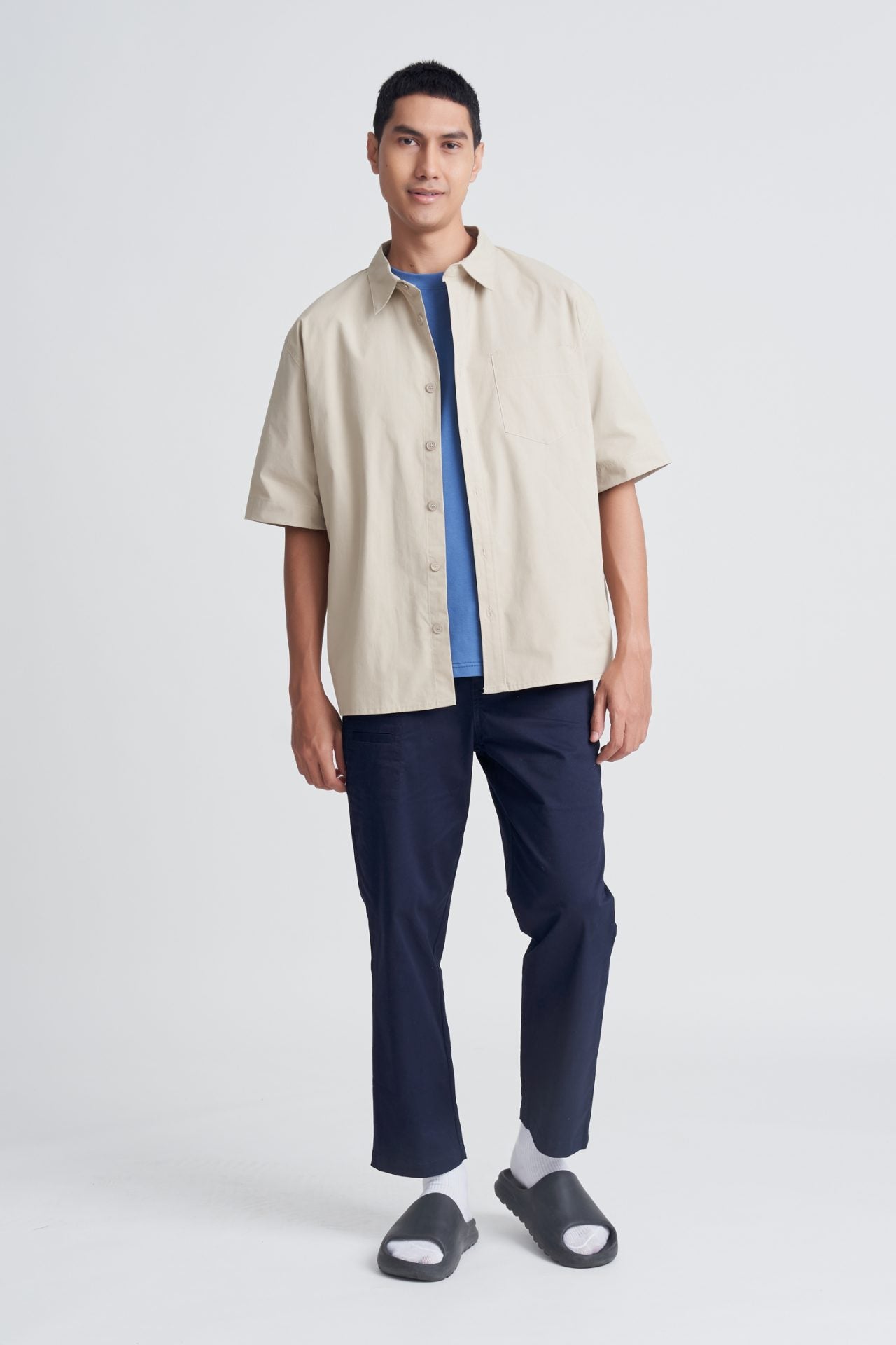 Casual Oversized Point Collar Shirt