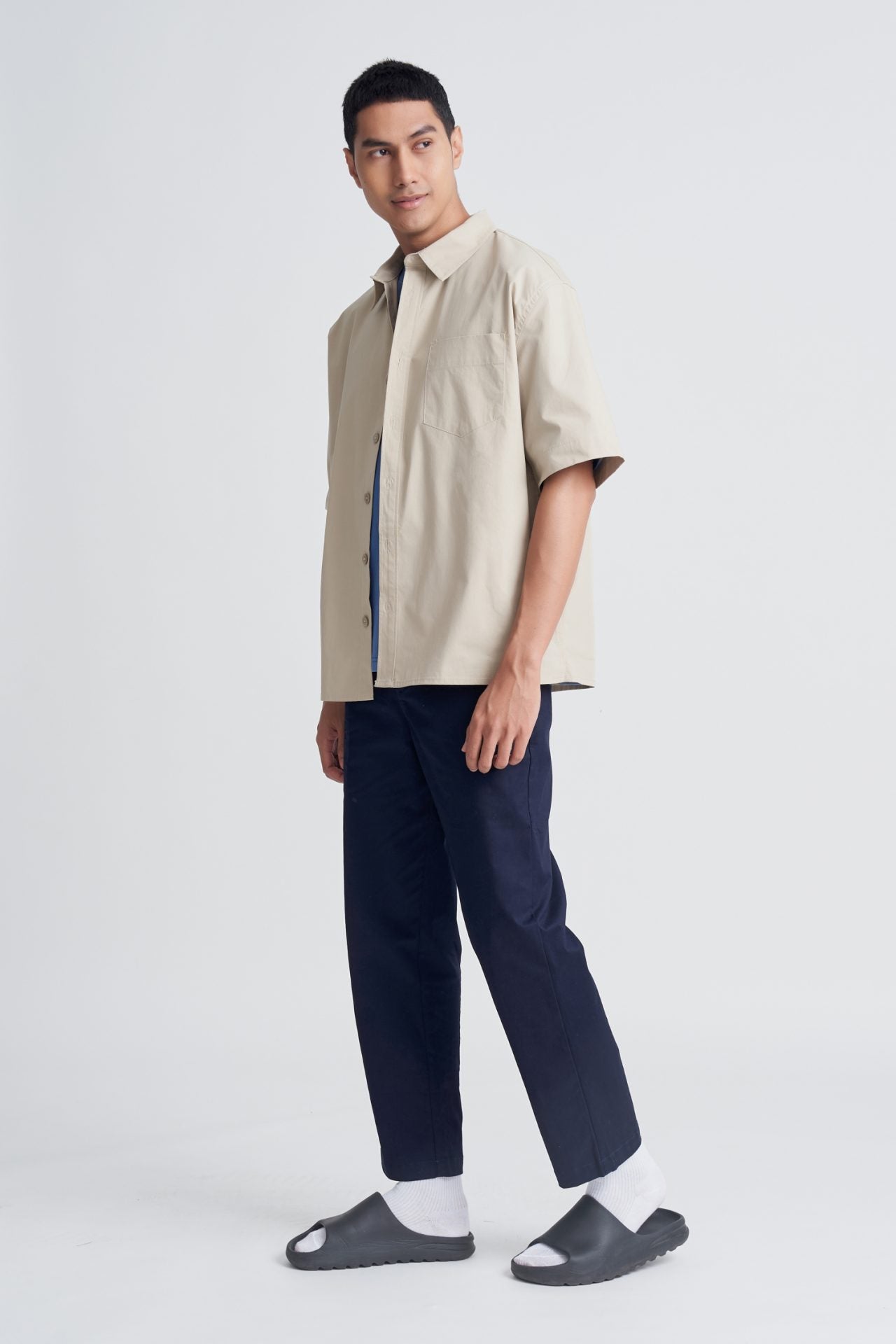 Casual Oversized Point Collar Shirt