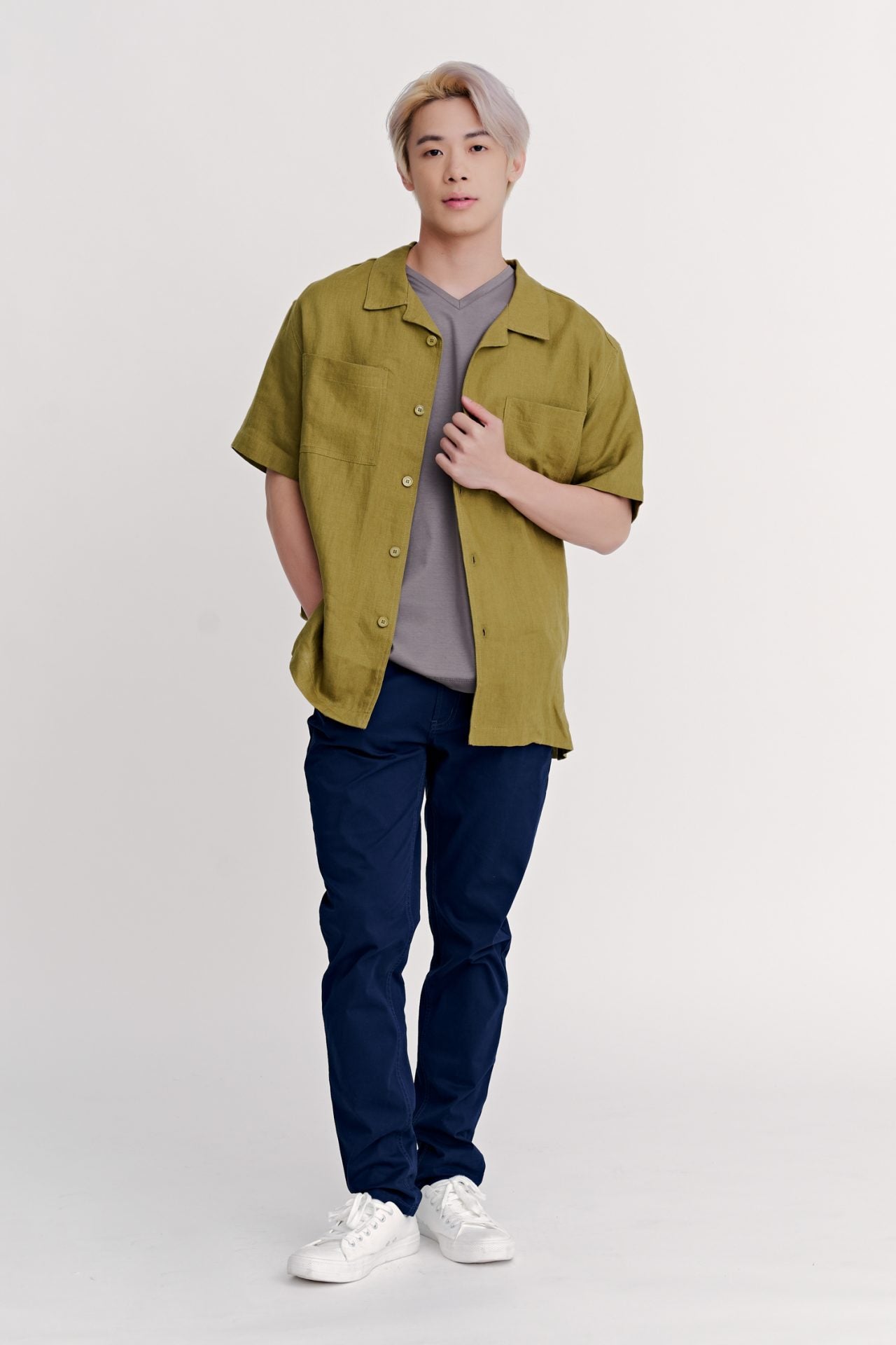 Relaxed Open Collar Shirt