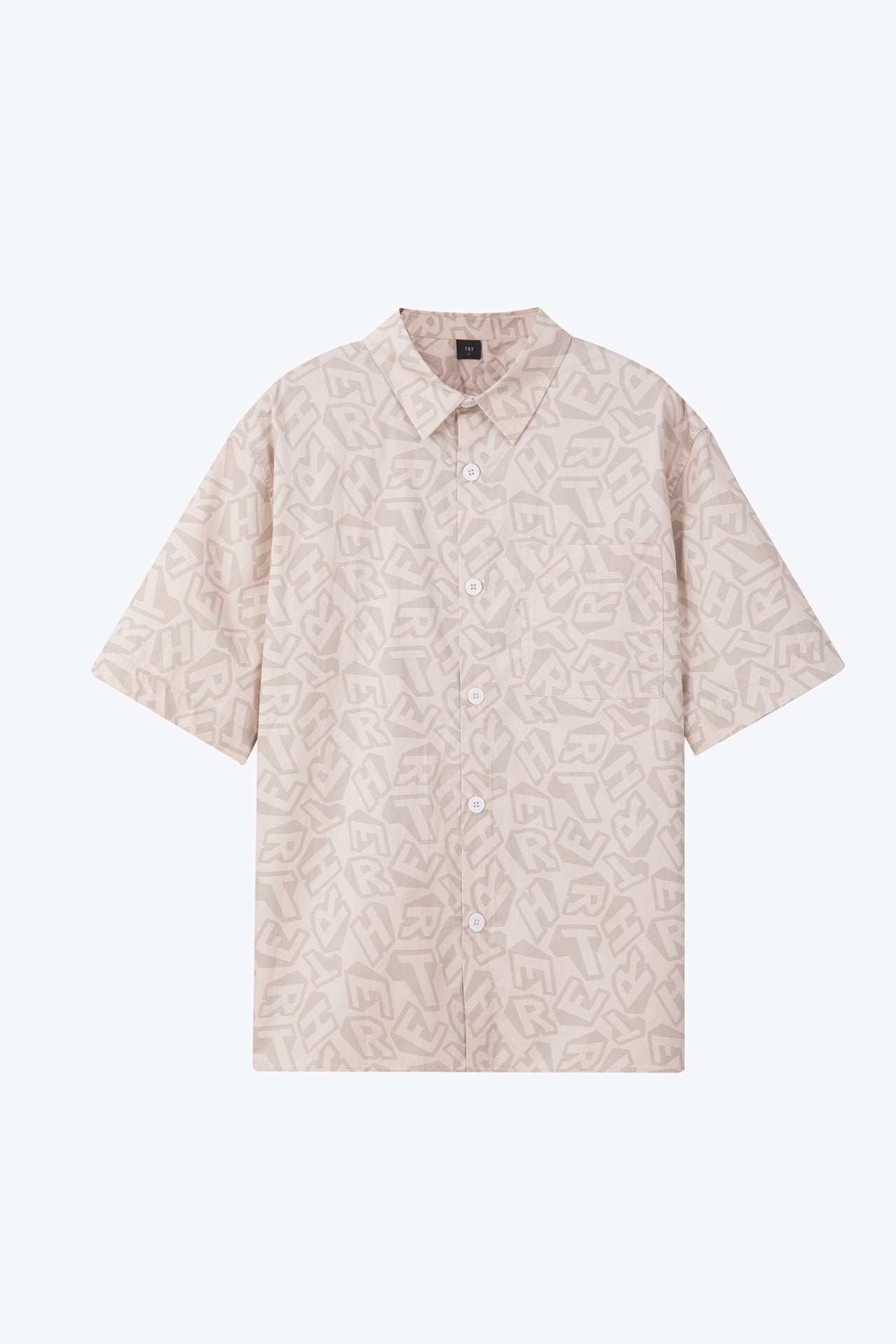 ?????T-H-R-E-E????? Allover Graphic Print Shirt