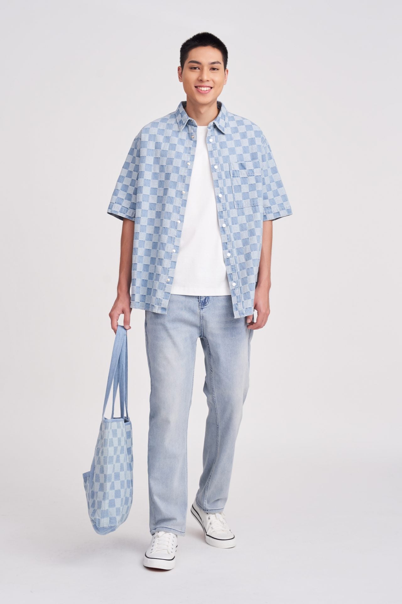 Denim Checkerboard Shirt