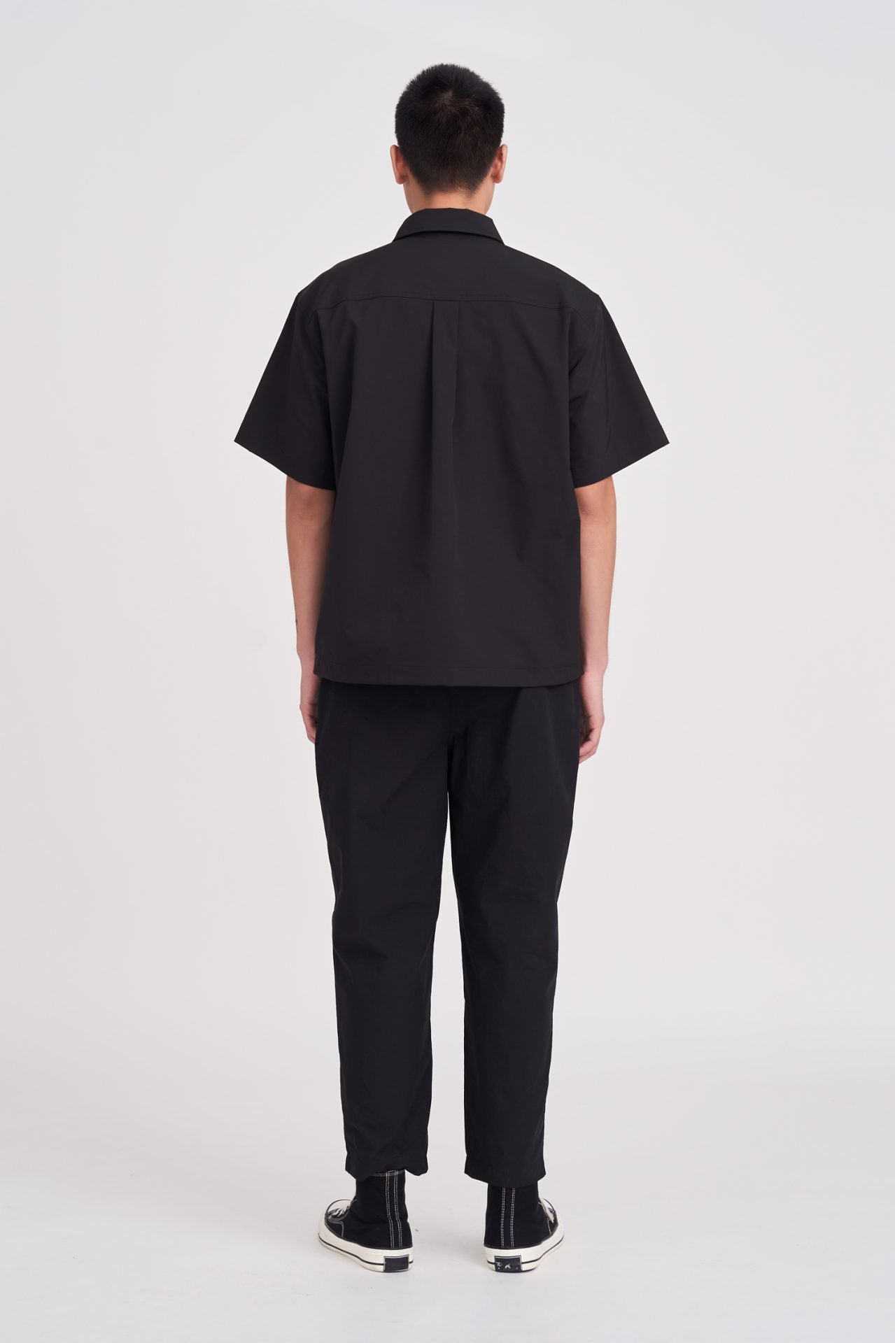 Relaxed Fit Utility Polo Tee - Black