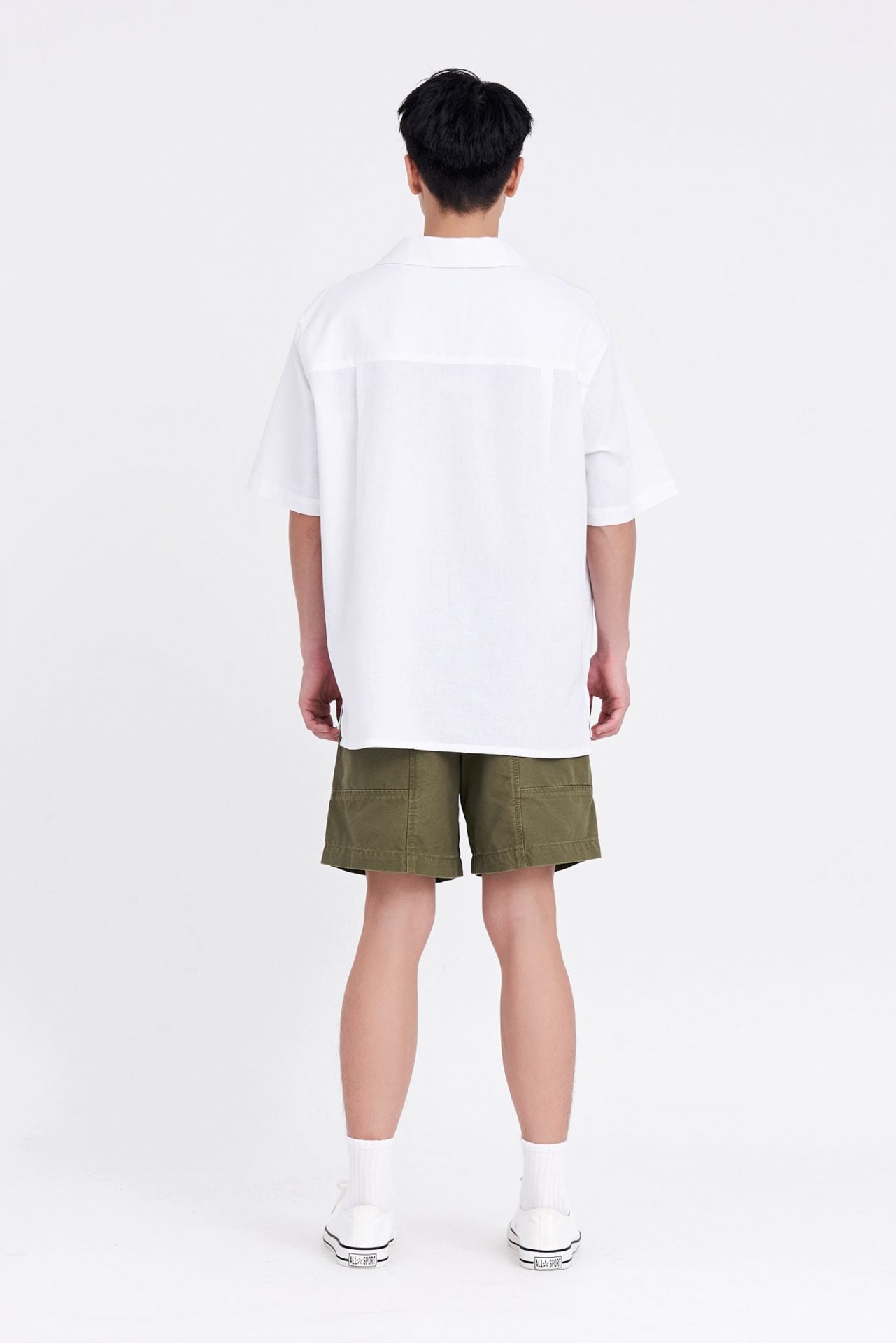 Relaxed-Fit Open Collar Shirt - Cream