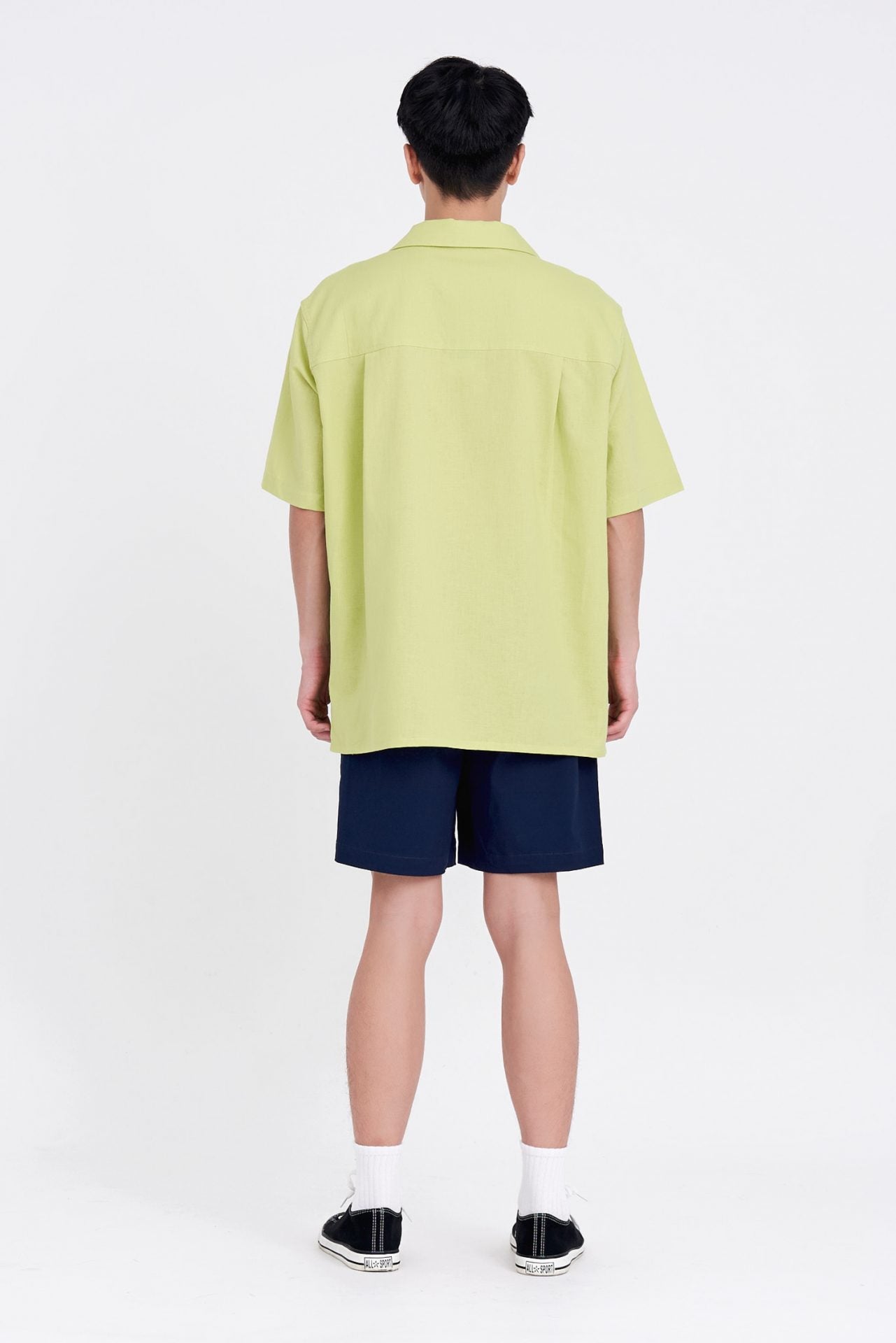 Relaxed-Fit Open Collar Shirt - Pandan