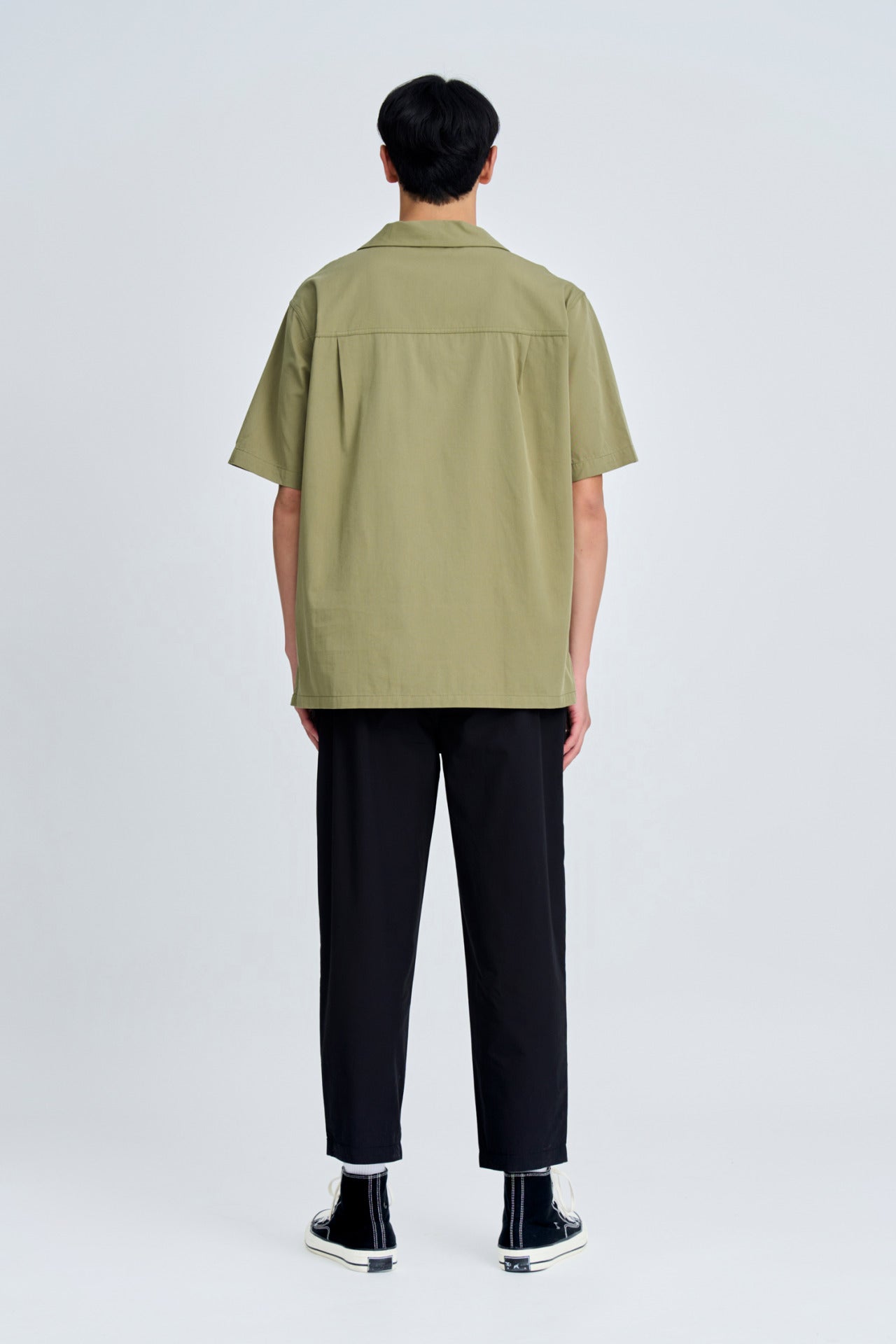 “Rue de L’Restyle” Open Collar Top - Sage