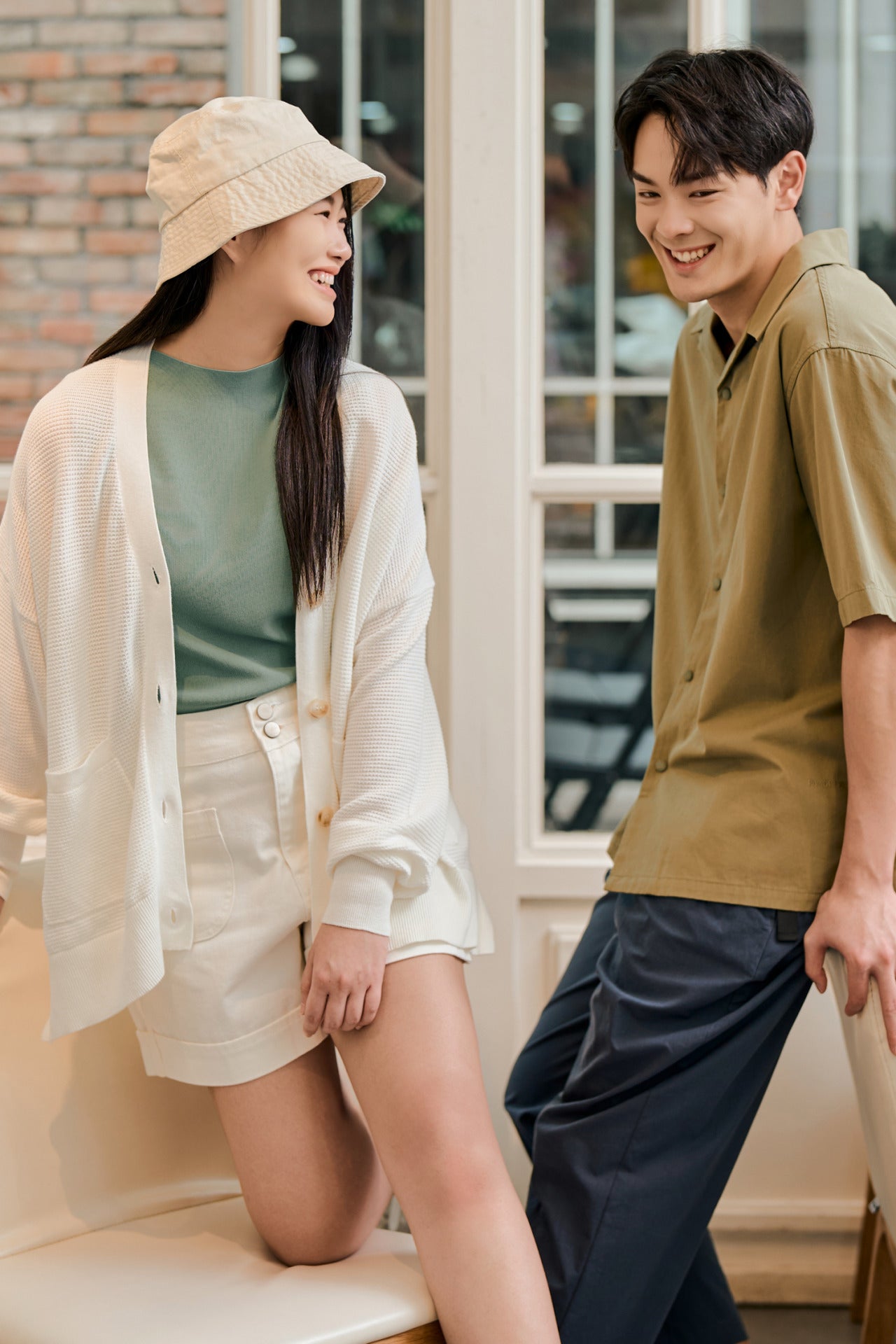 “Rue de L’Restyle” Open Collar Top - Sage