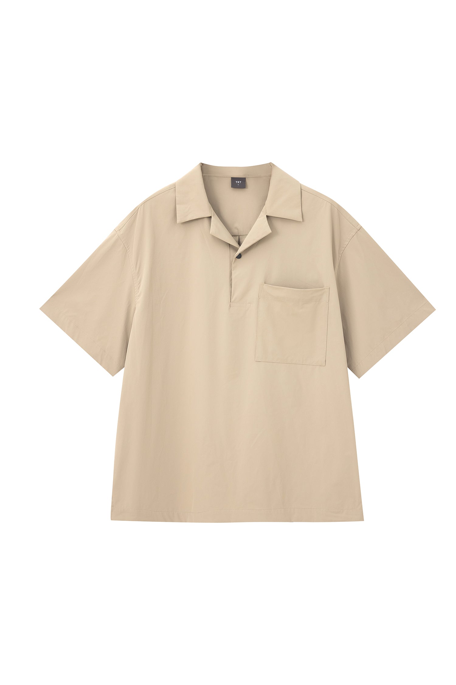 Relaxed Fit Cuban Collar Short Sleeve Shirt - Khaki