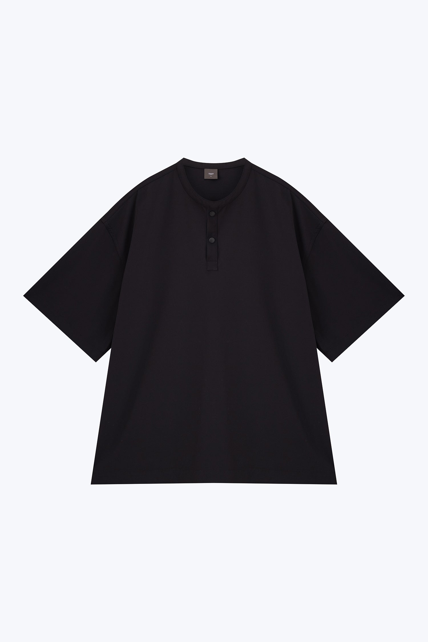 Casual Stand Collar Pocket Shirt - Black