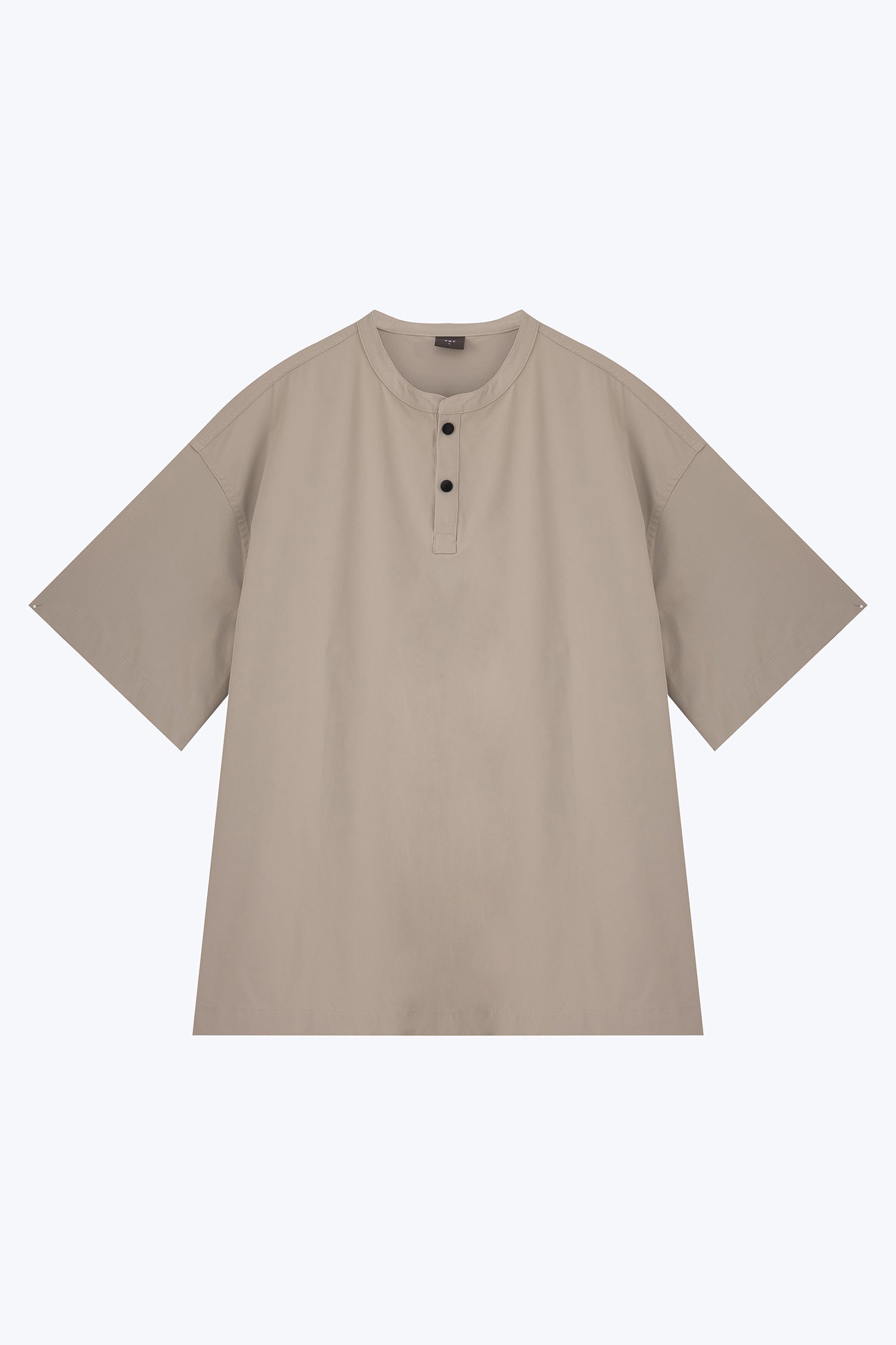 Casual Stand Collar Pocket Shirt - Light Grey