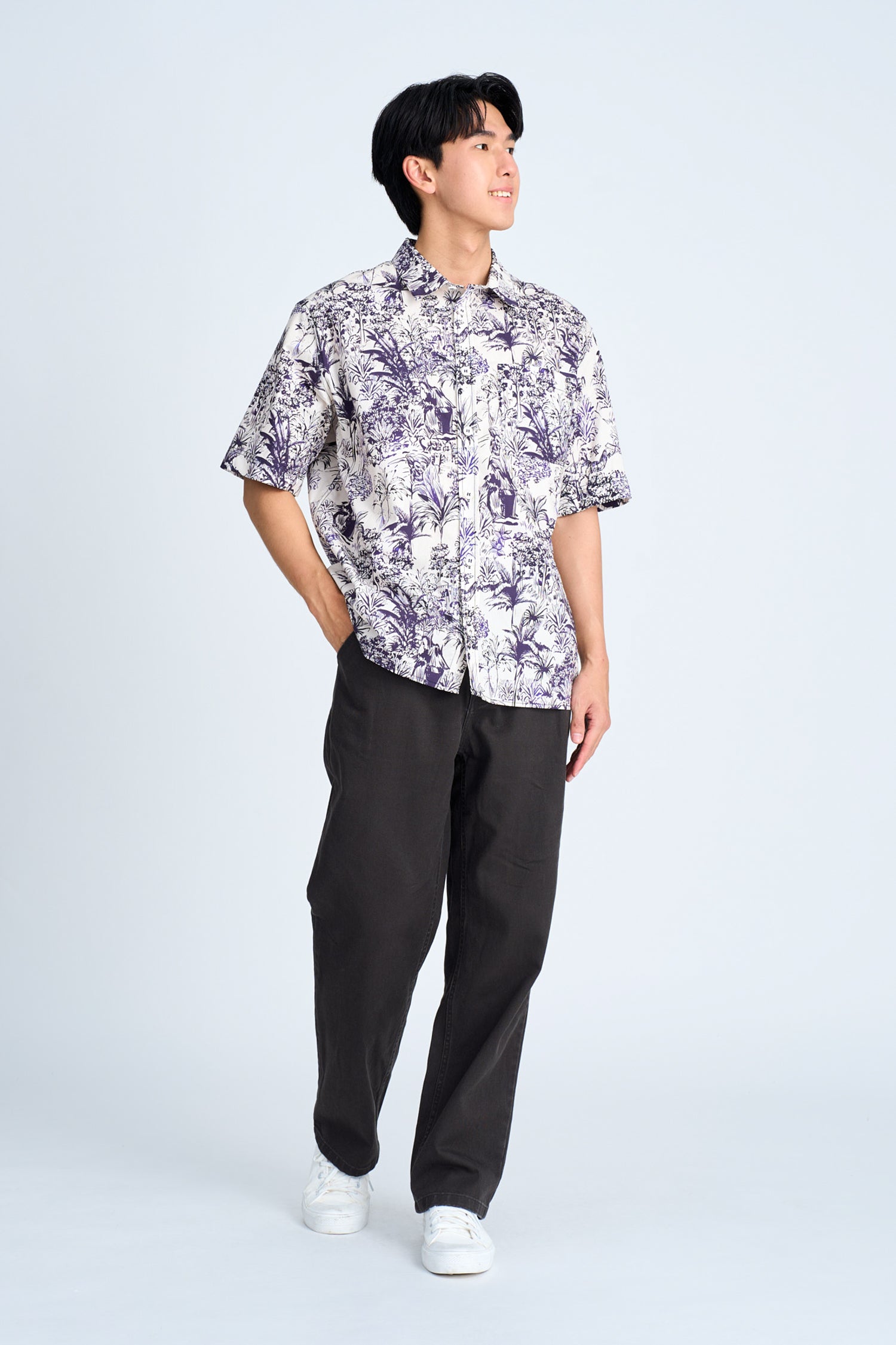 Tropical Graphic Oversized Shirt
