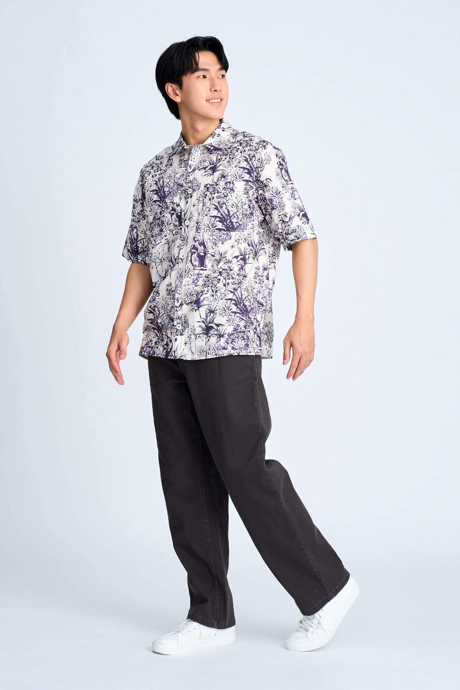 Tropical Graphic Oversized Shirt