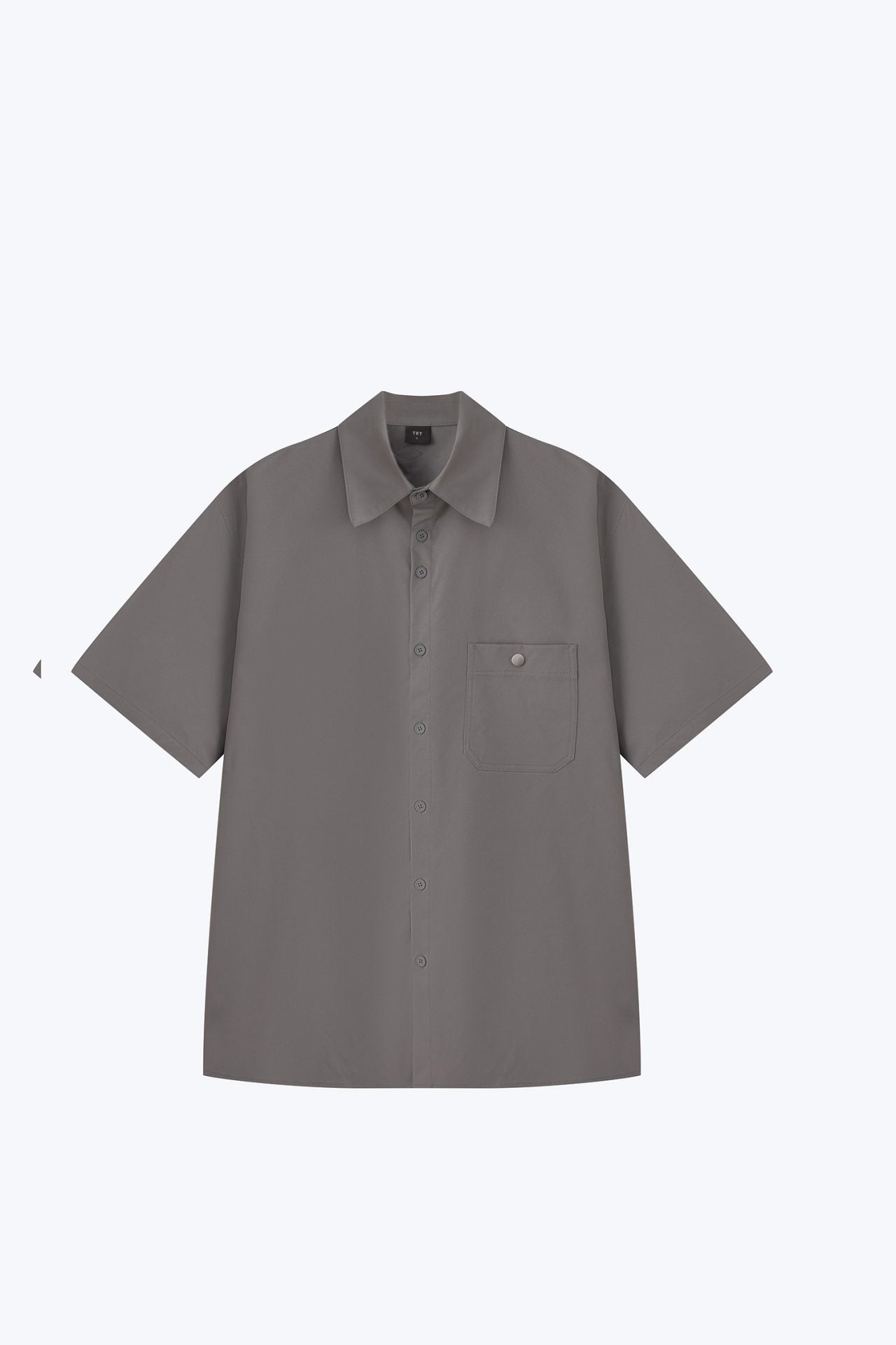 Oversized Metallic Button Shirt - Metallic Grey