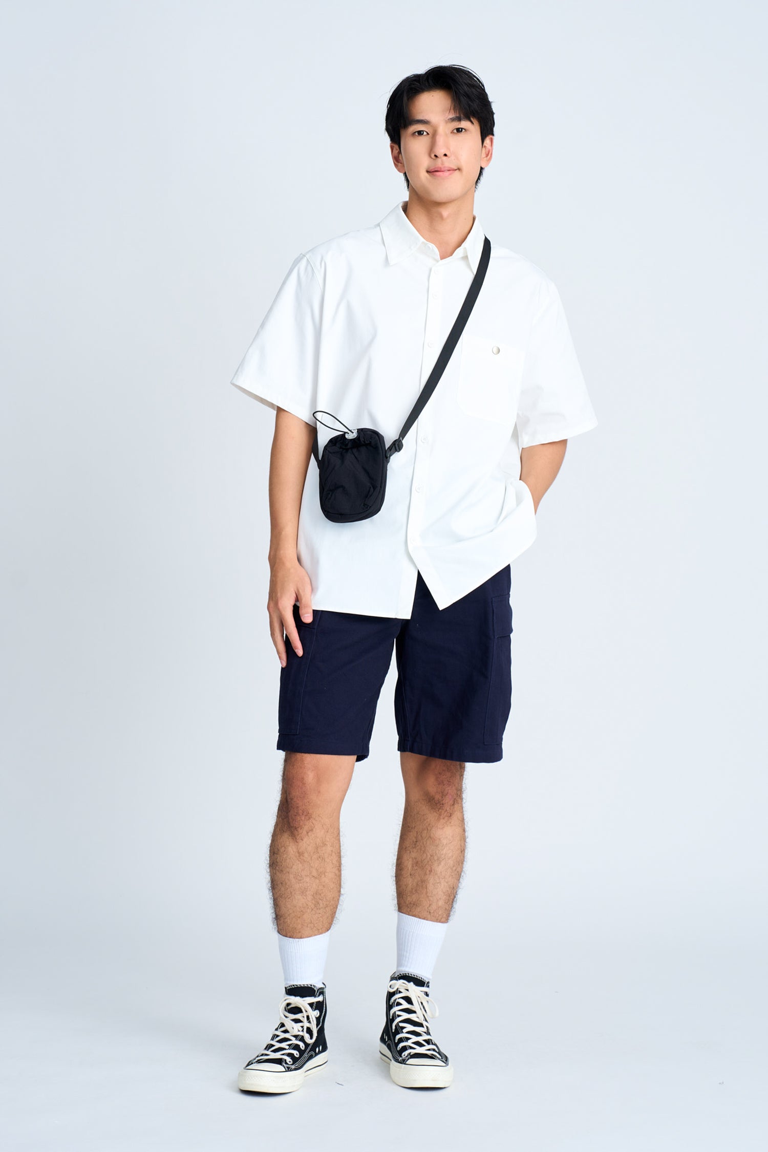 Oversized Metallic Button Shirt - Cream