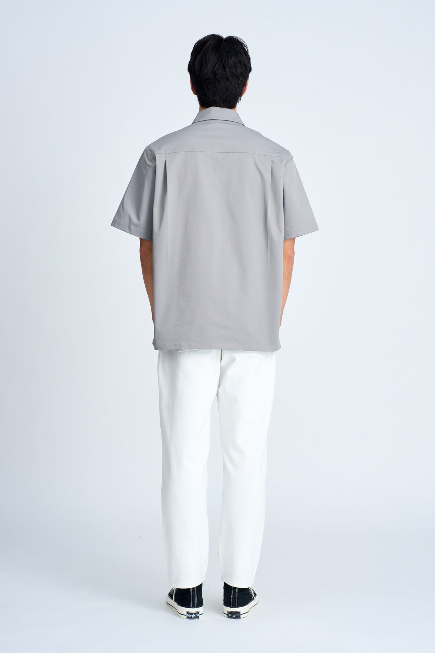 Oversized Metallic Button Shirt - Metallic Grey