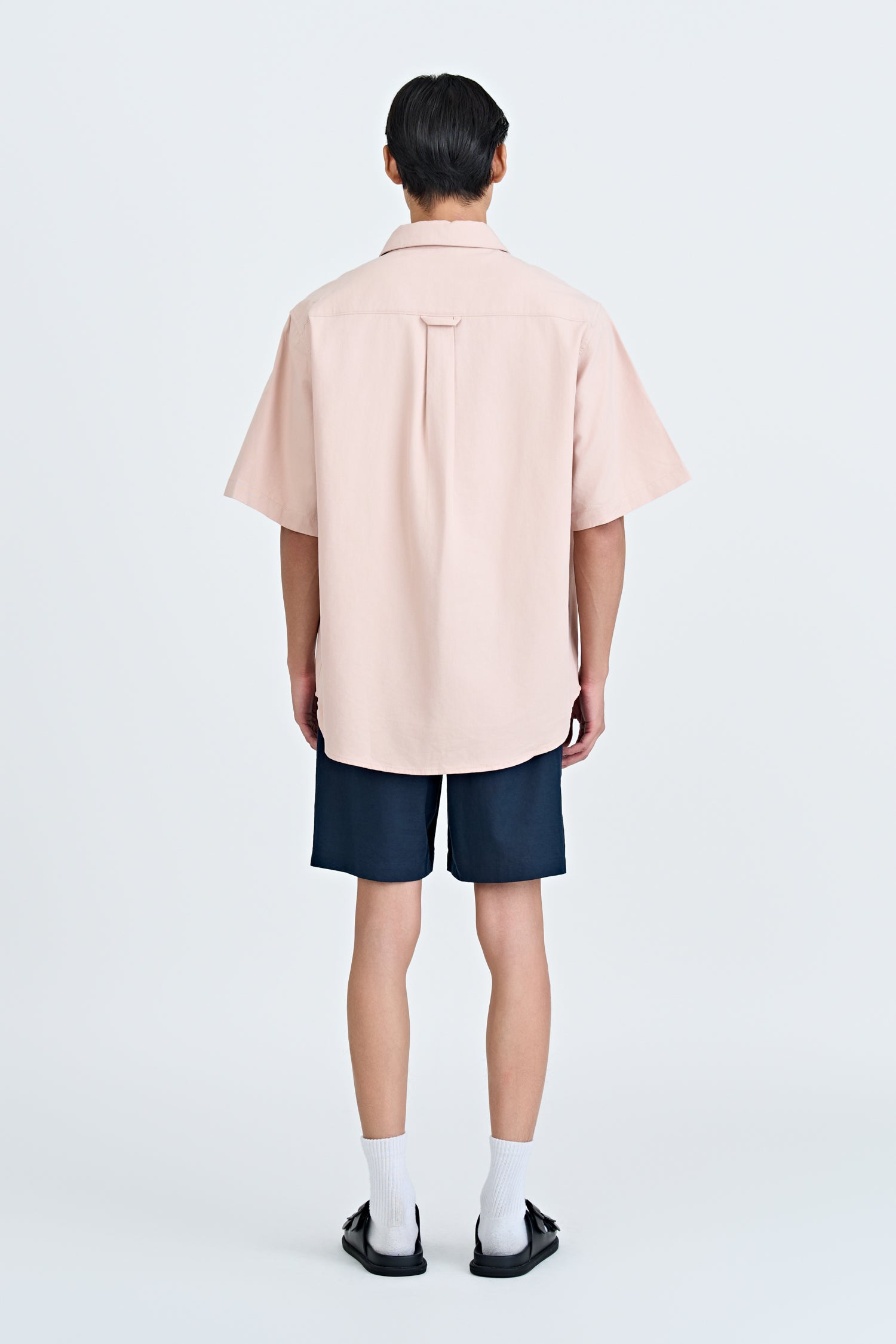 Oversized Shirt With Label At Hem - Blush