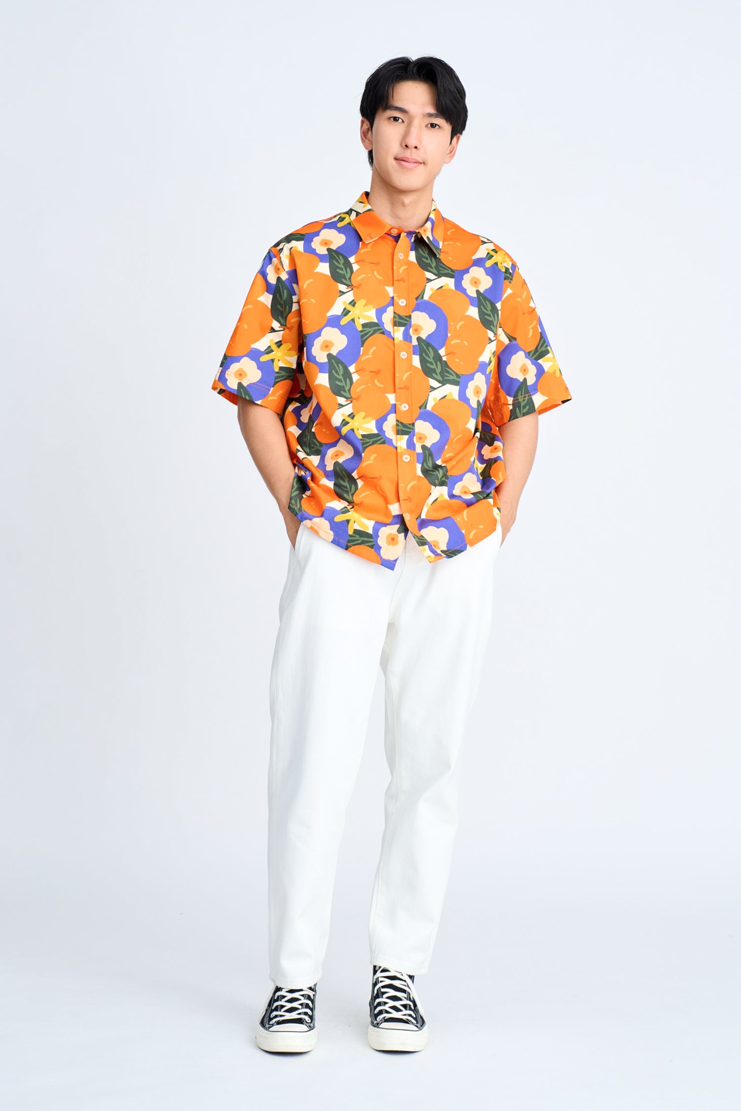 Festive Mandarin Inspired Shirt - Orange