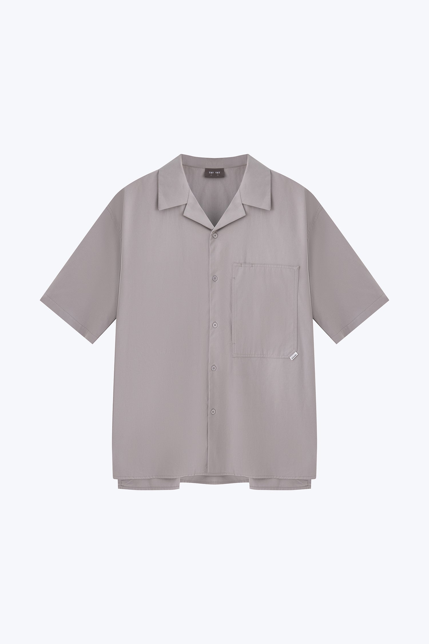 Worker's Pocket Cuban Collar Shirt - Grey