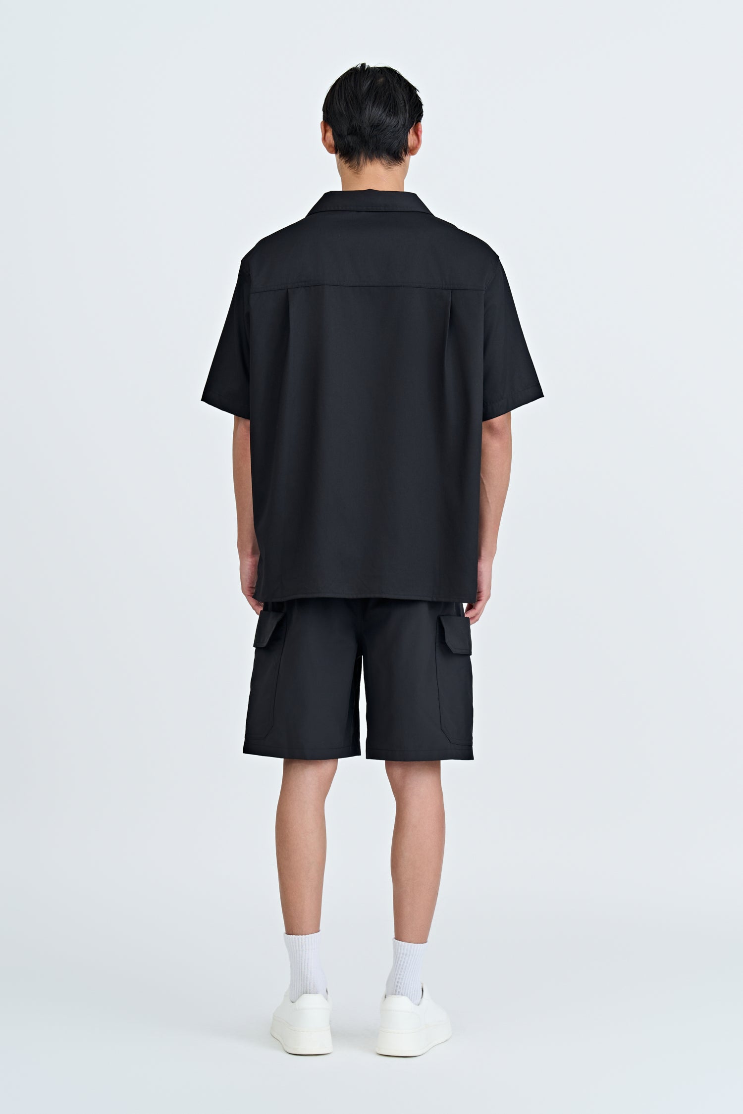 Single Pocket Snap Button Shirt - Black