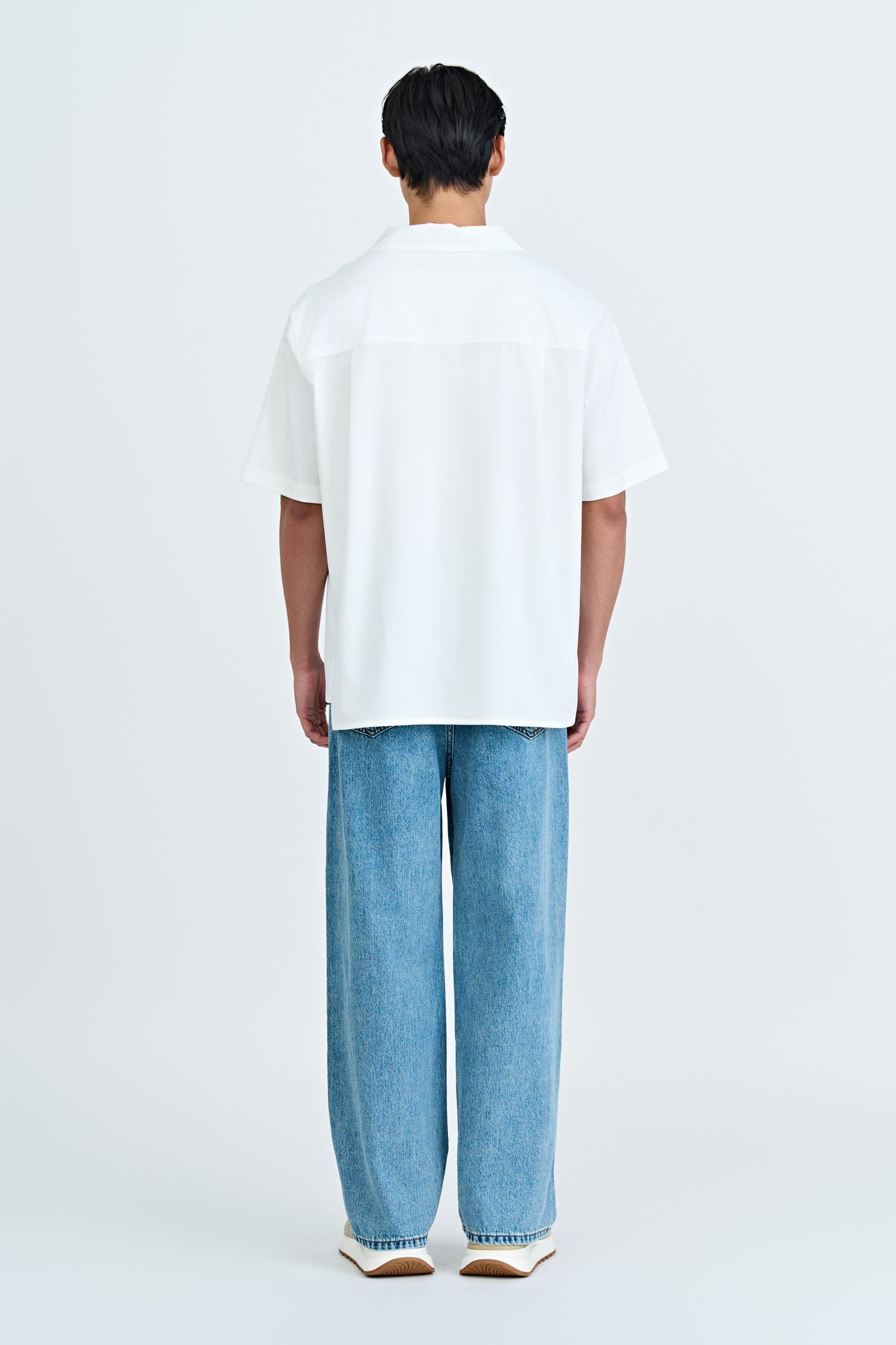 Single Pocket Snap Button Shirt - Cream