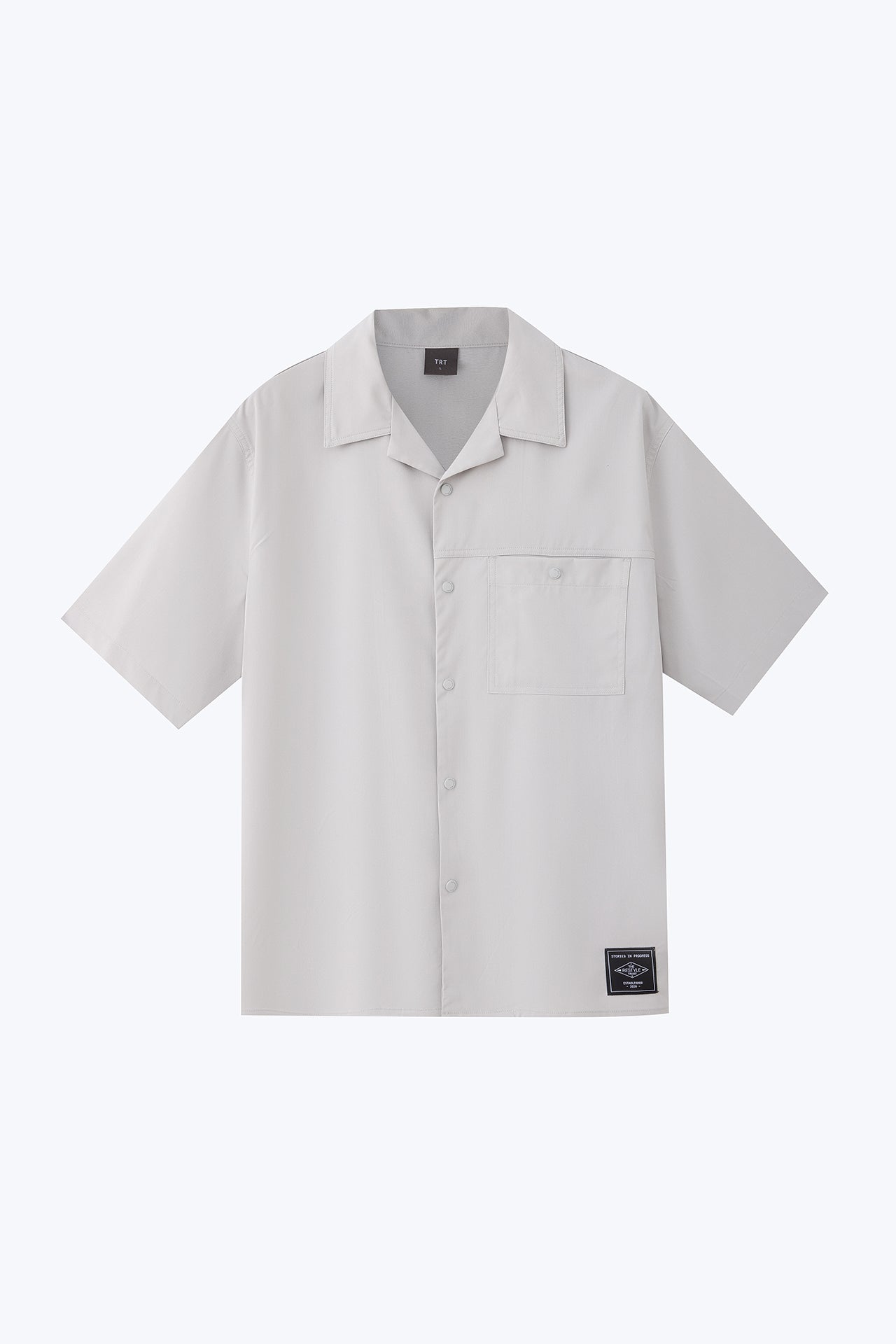 Single Pocket Snap Button Shirt - Silver