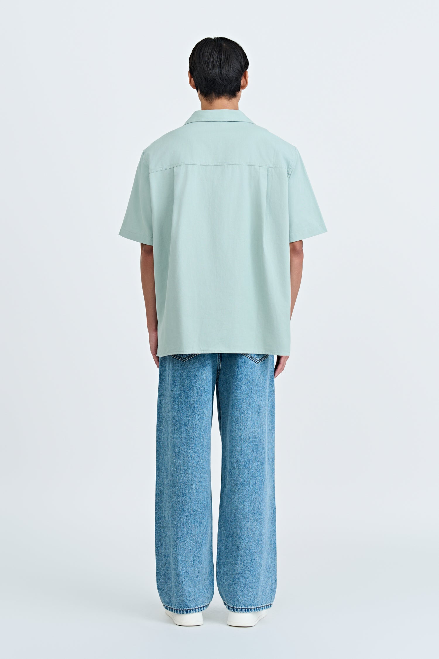 Relaxed-Fit Flapped Pocket Cuban Collar Top - Mint
