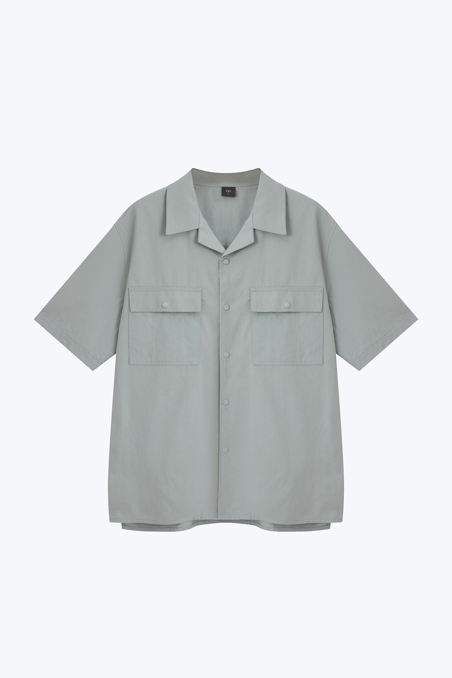 Relaxed-Fit Flapped Pocket Cuban Collar Top - Mint