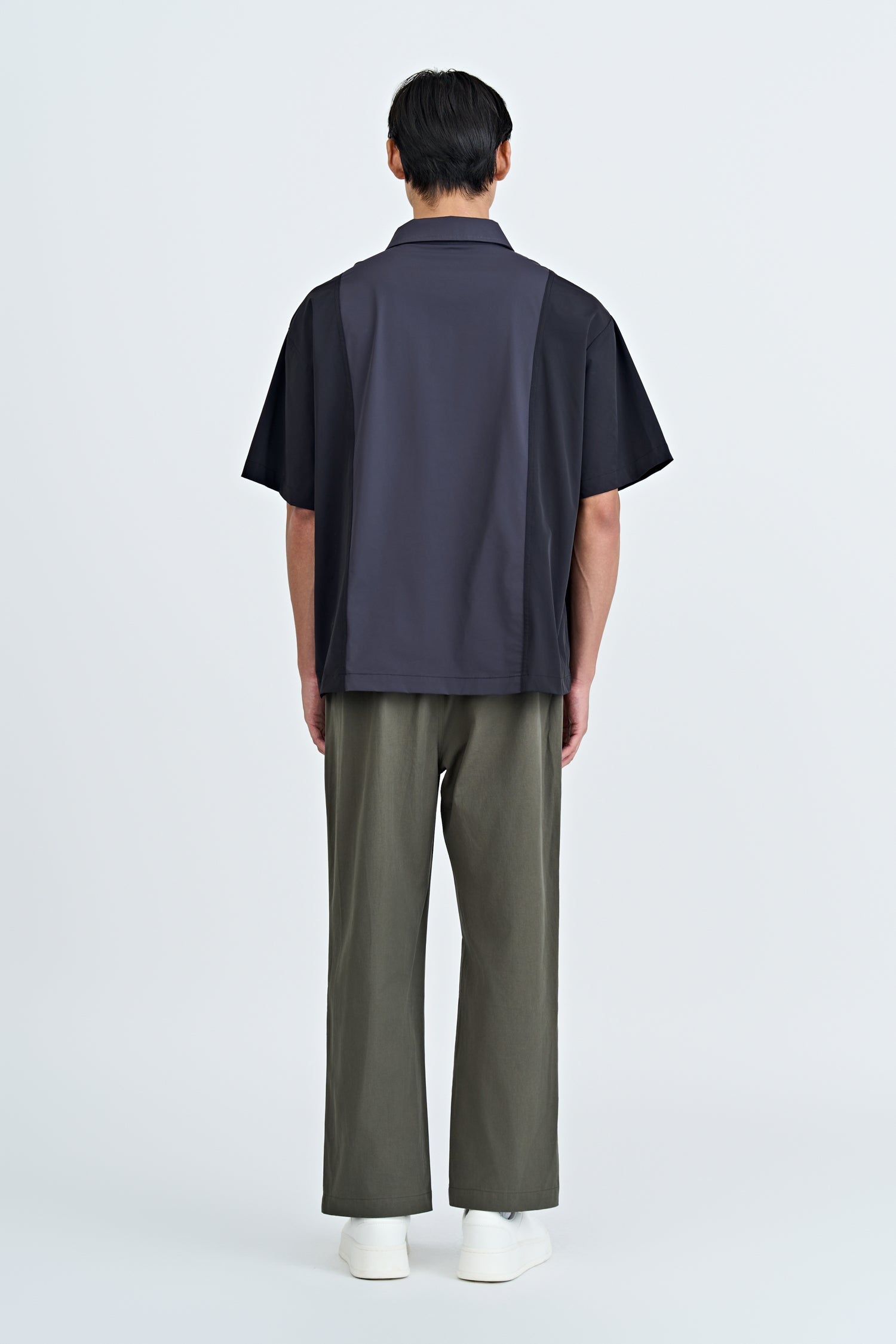 Panel Zip Placket Shirt - Black