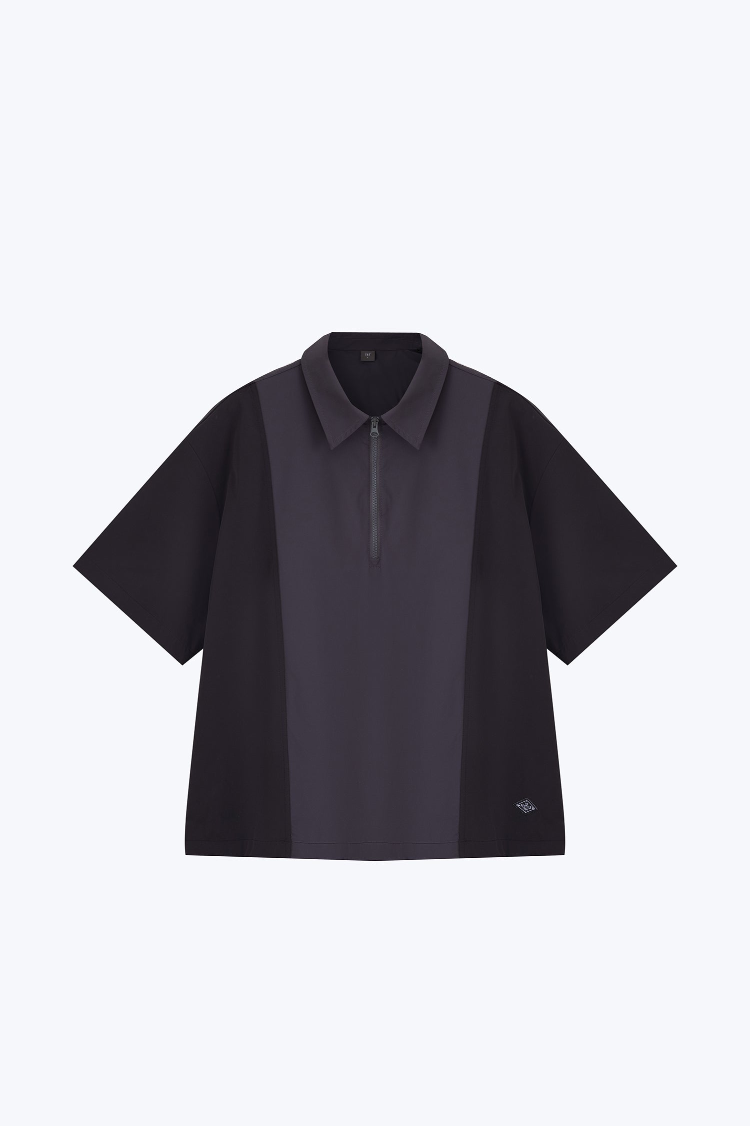 Panel Zip Placket Shirt - Black