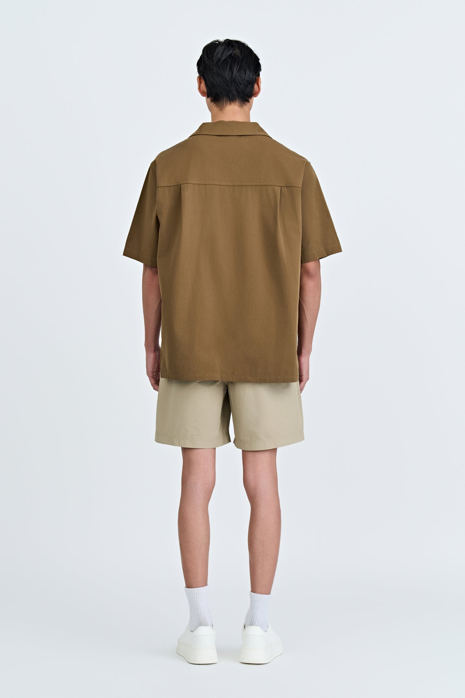 Open Collar Top - Coffee