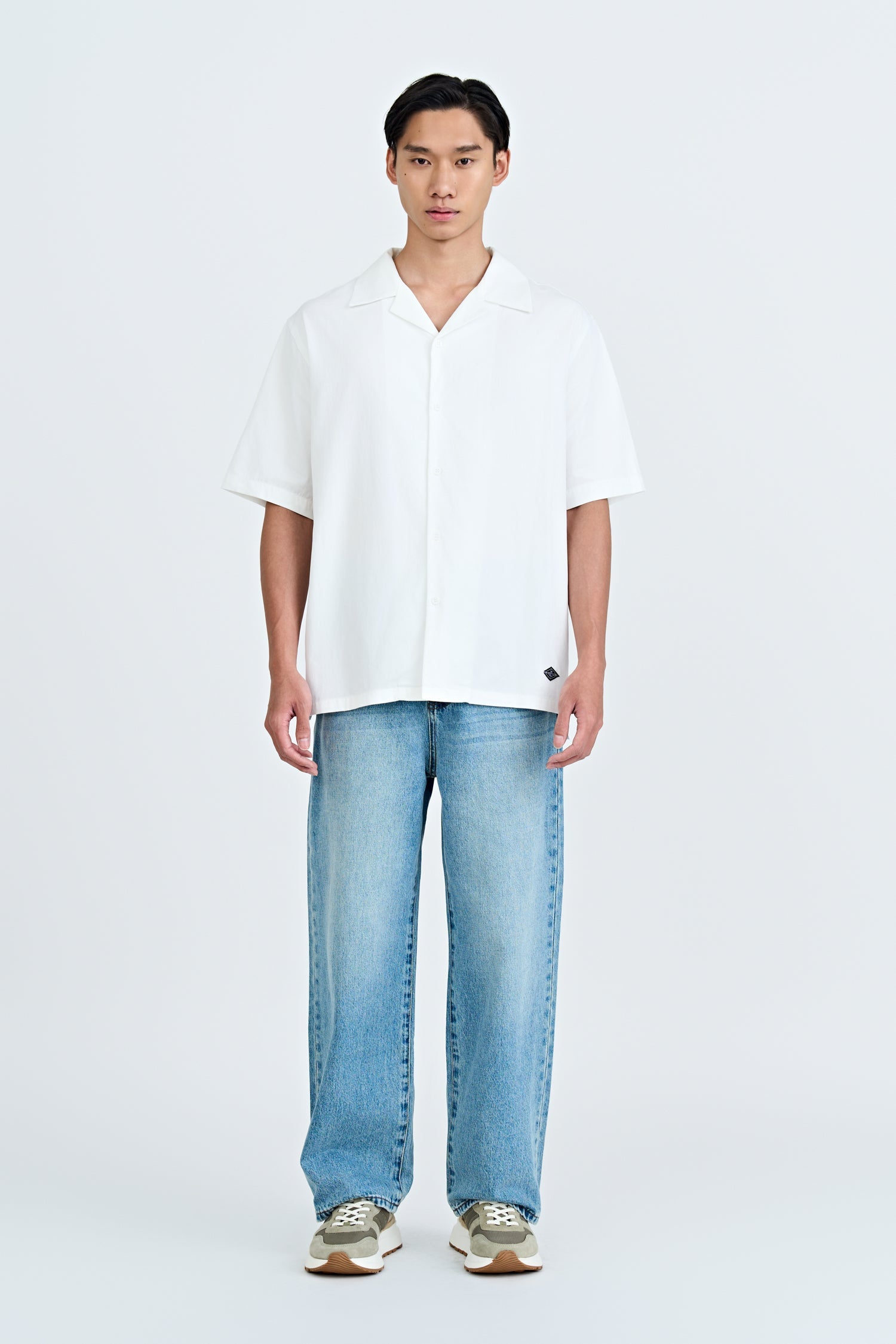 Open Collar Top - Cream