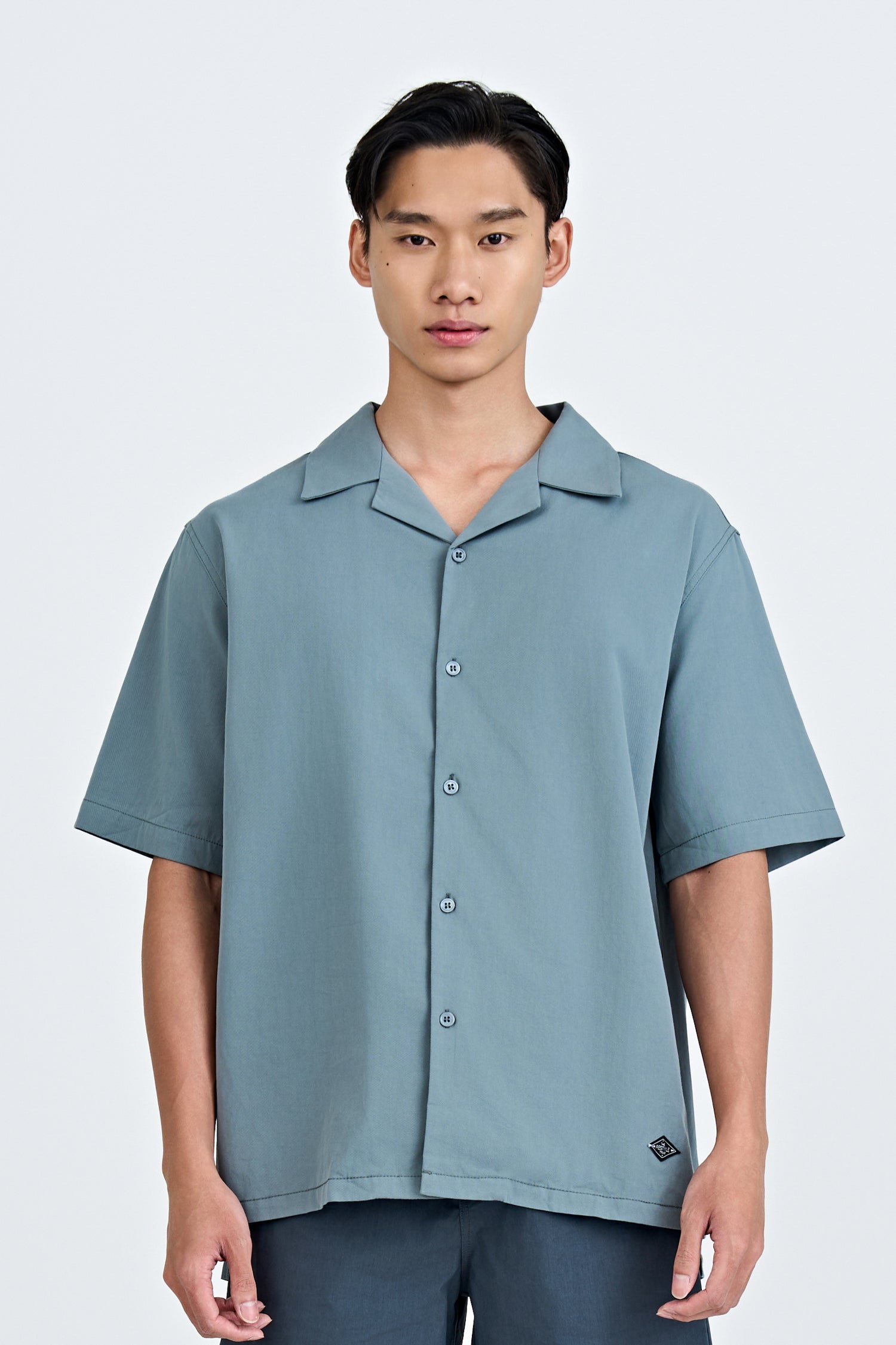 Open Collar Top - Elephant Grey – The Restyle Trait Malaysia