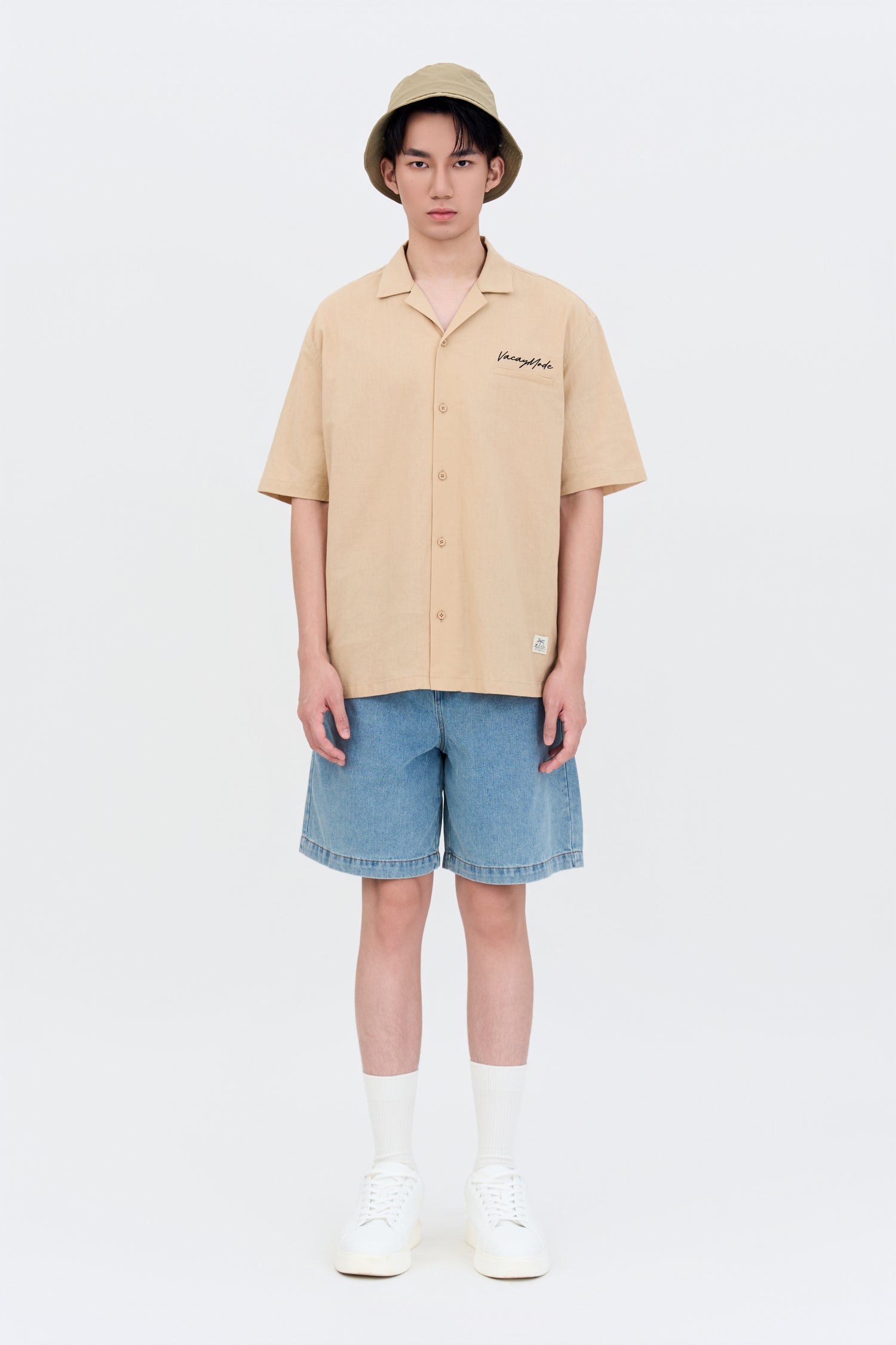 Vacay Mode Cuban Shirt - Sand