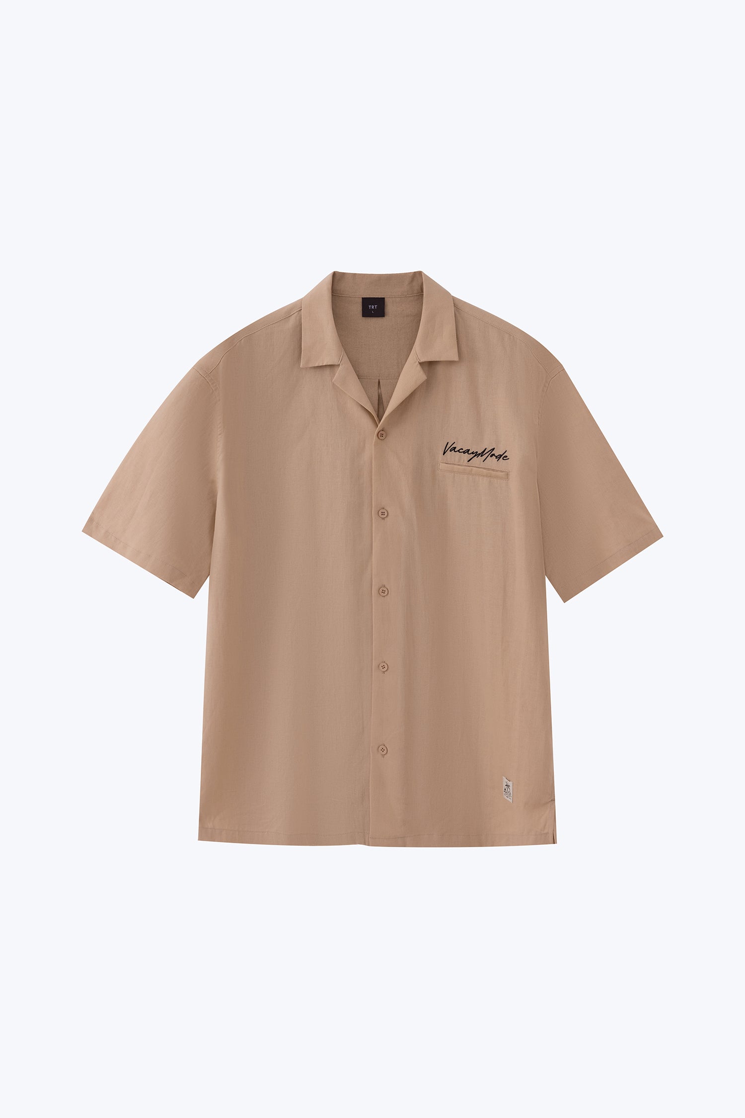 Vacay Mode Cuban Shirt - Sand
